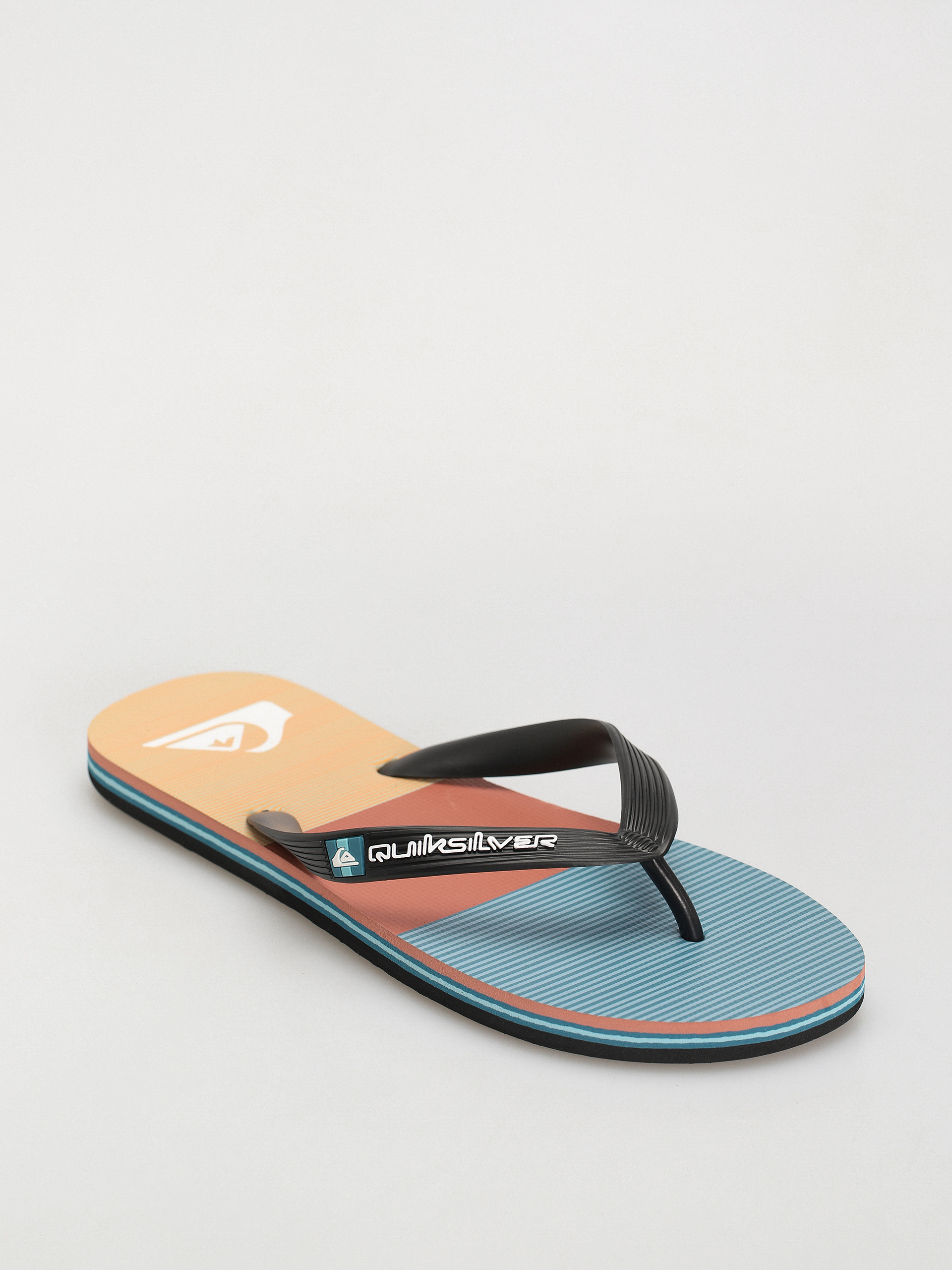 Quiksilver Molokai Stripe Flip Flops (black/orange/orange)