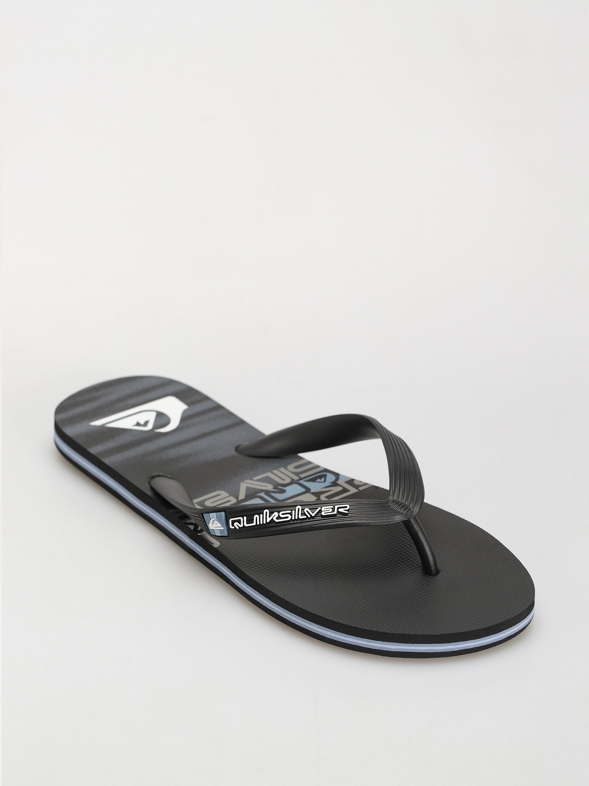 Quiksilver Molokai Stripe Flip Flops (black/black/blue)