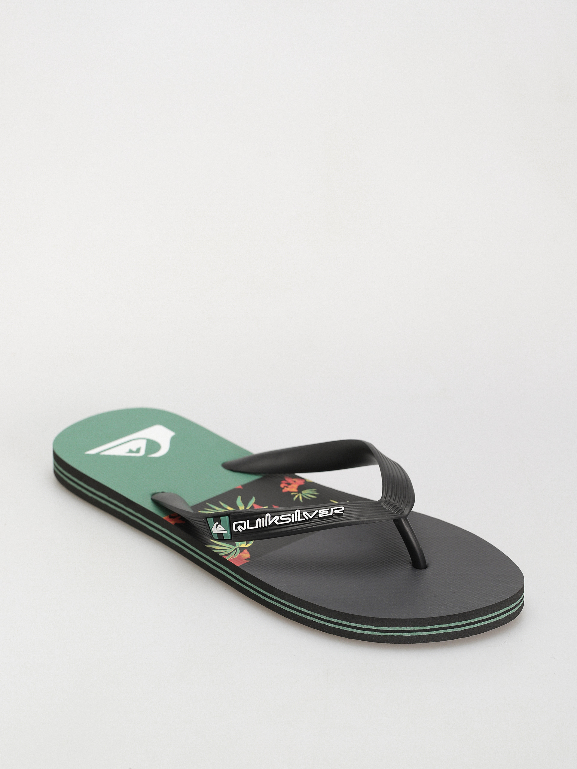 Quiksilver Molokai Stripe Flip Flops (black/black/green)