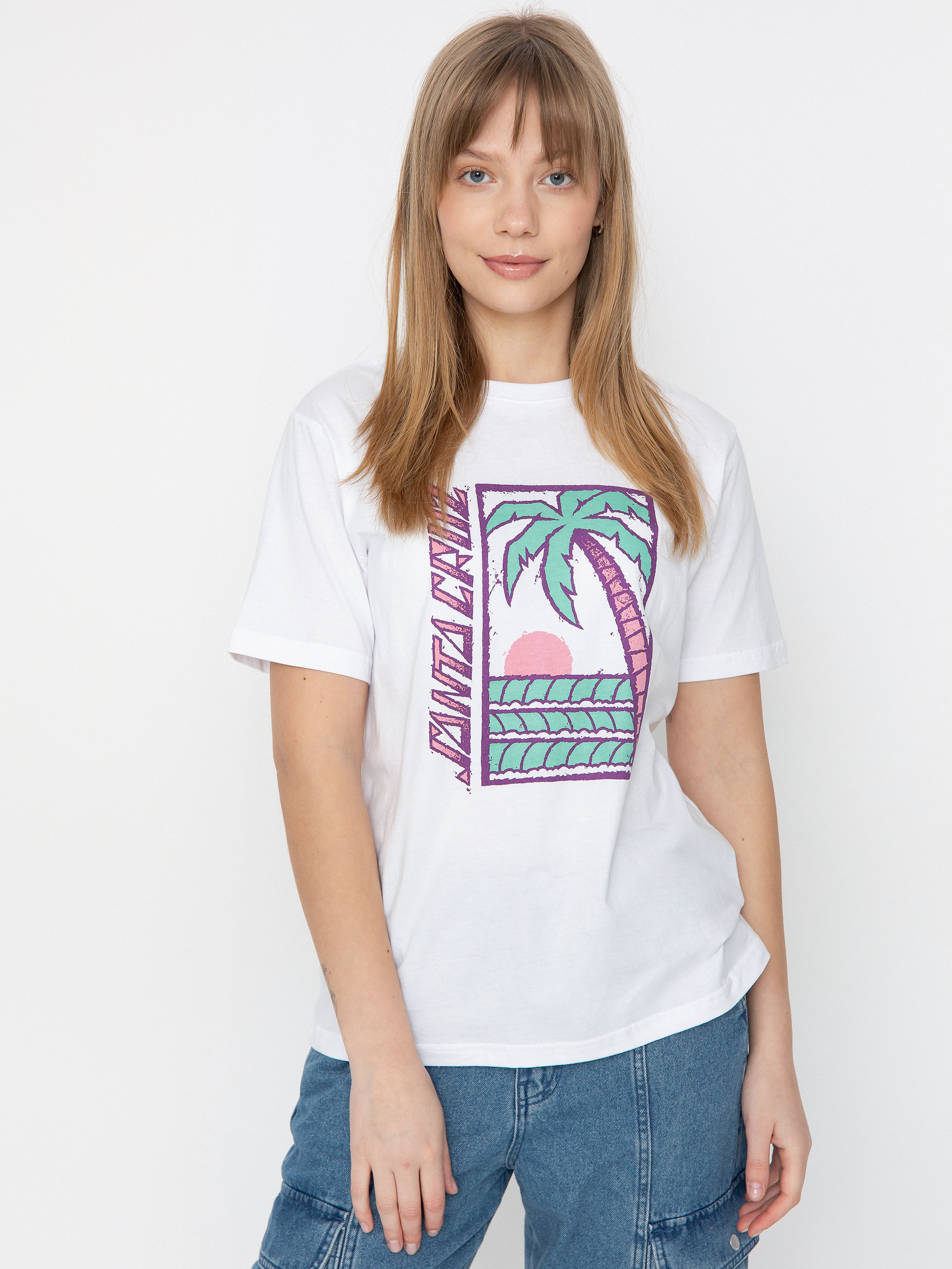 Santa Cruz T-Shirt Palm Strip Wmn (white)