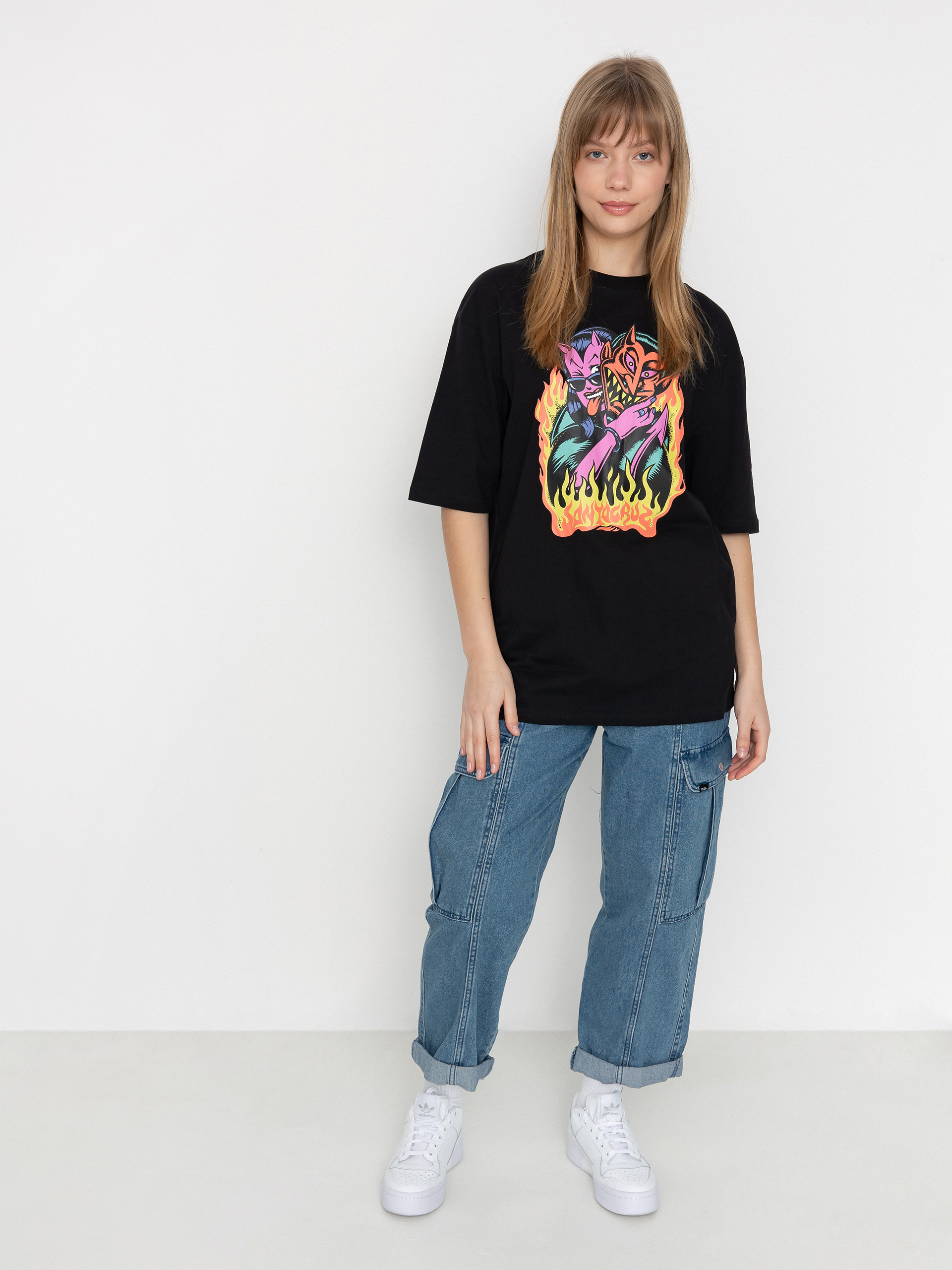 Santa Cruz T-Shirt Delfino Devil Front Oversized Wmn (black)