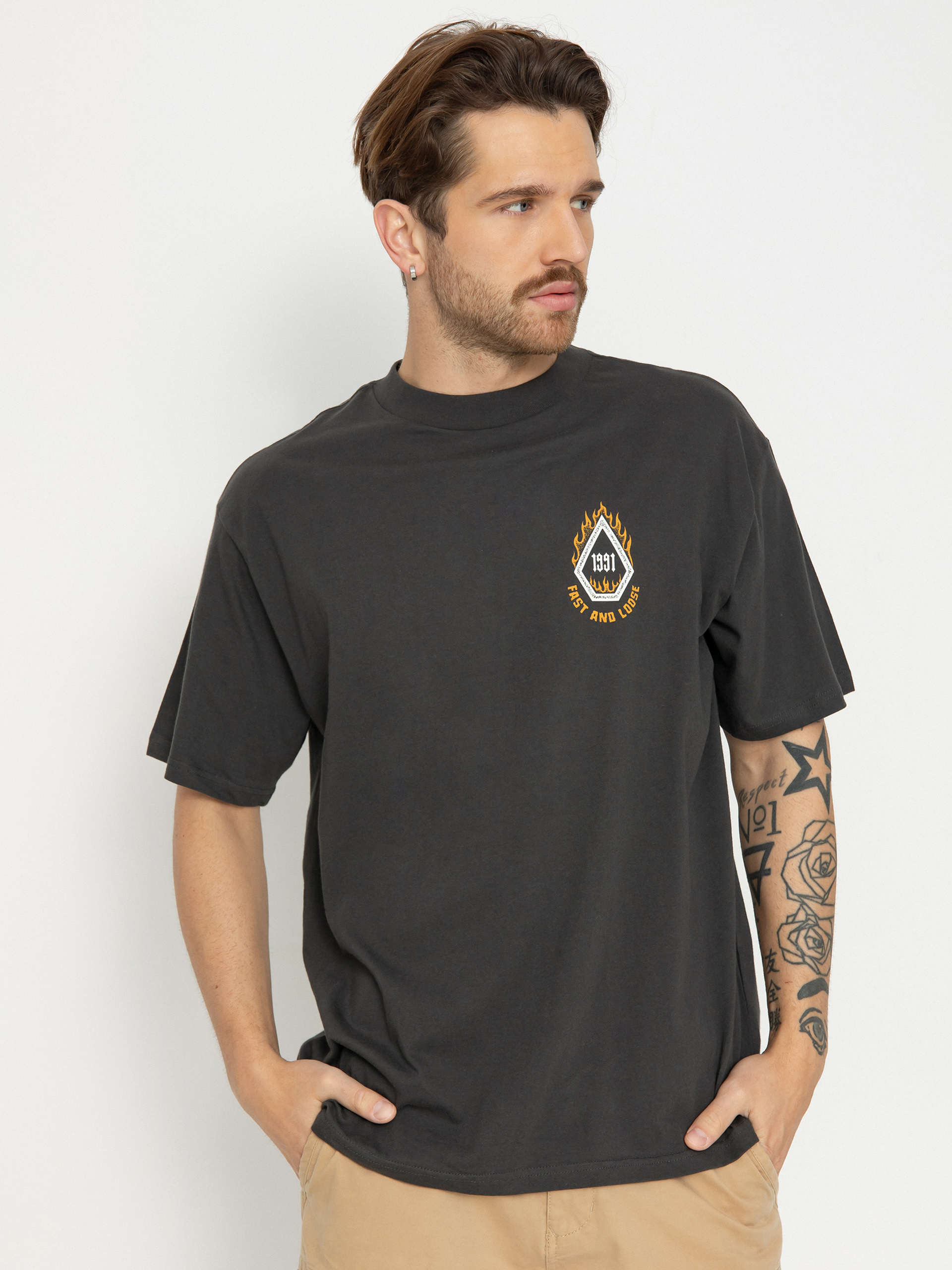 VOLCOM■Melt T-shirt■送料込 Volcom Skate Vitals Fast N Loose T-Shirt - black (stealth)