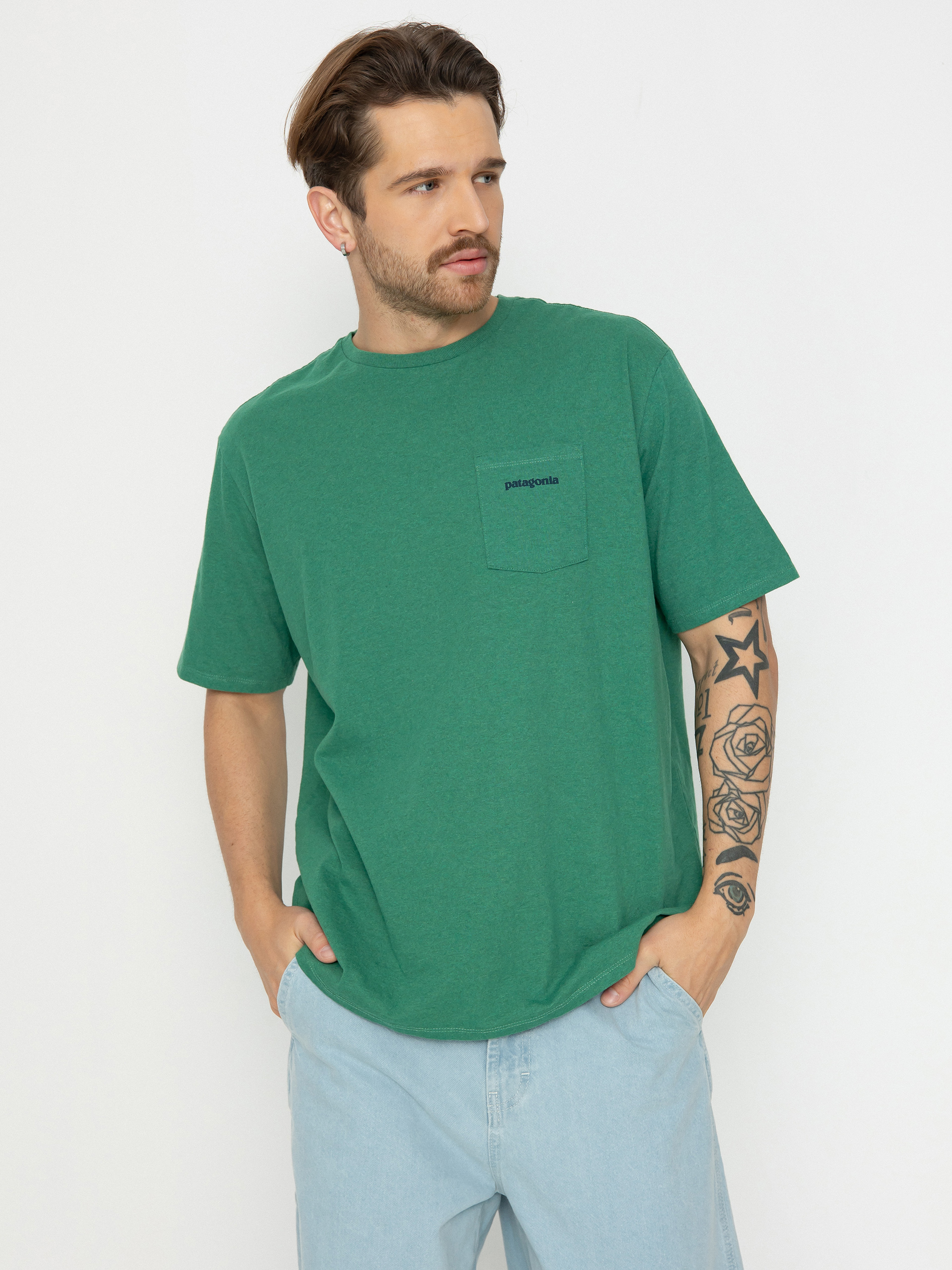 Patagonia Boardshort Logo Pocket Responsibili T-Shirt (gather green)