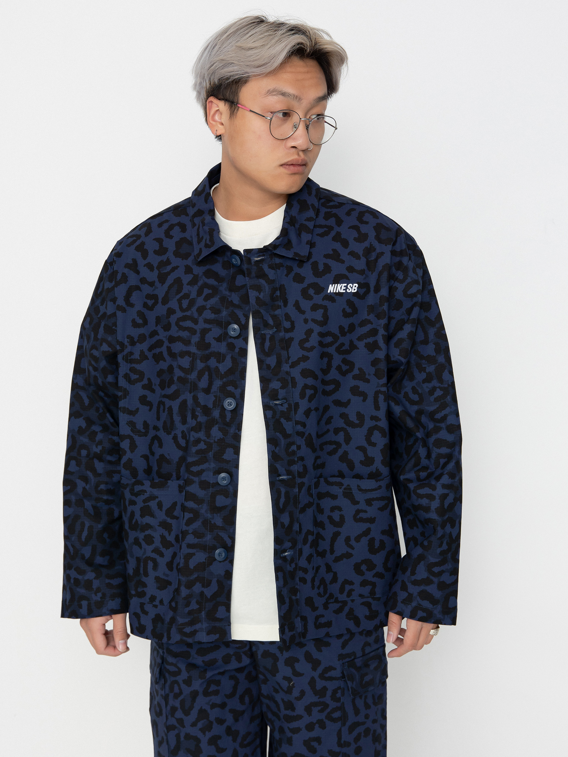 Nike SB Chore Aop Jacket - navy blue (midnight navy/white)
