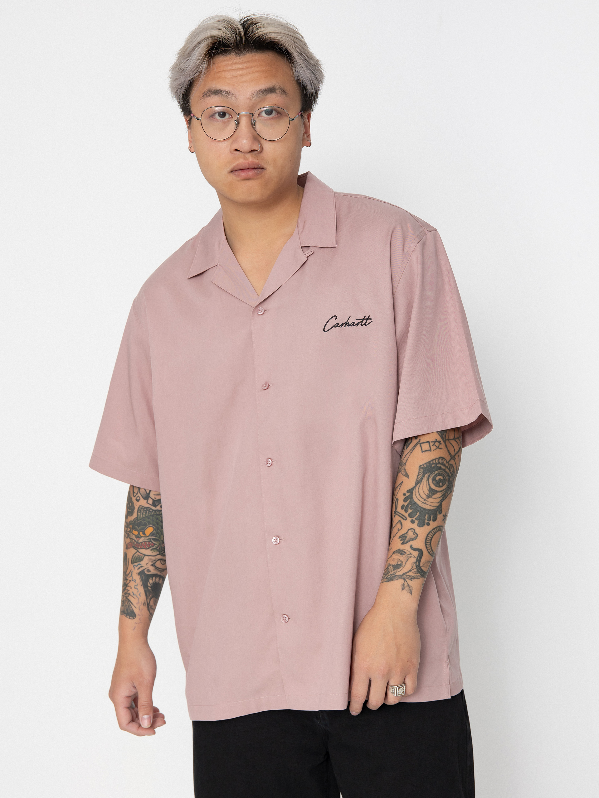 Carhartt WIP Delray Shirt - pink (glassy pink/black)
