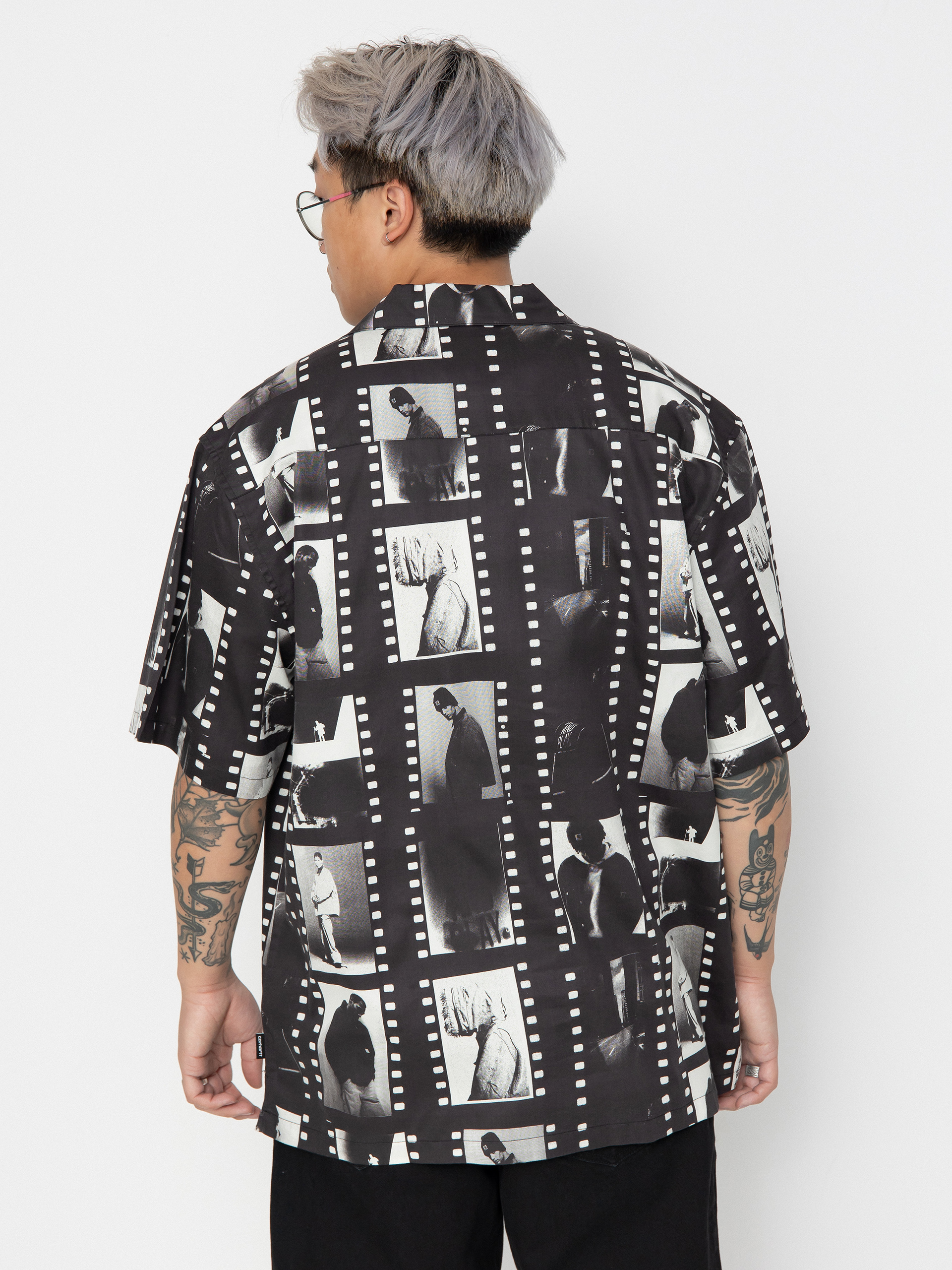 【Carhartt】S/S PHOTO STRIP SHIRT R6577 Carhartt WIP Photo Strip Shirt - black (photo strip print