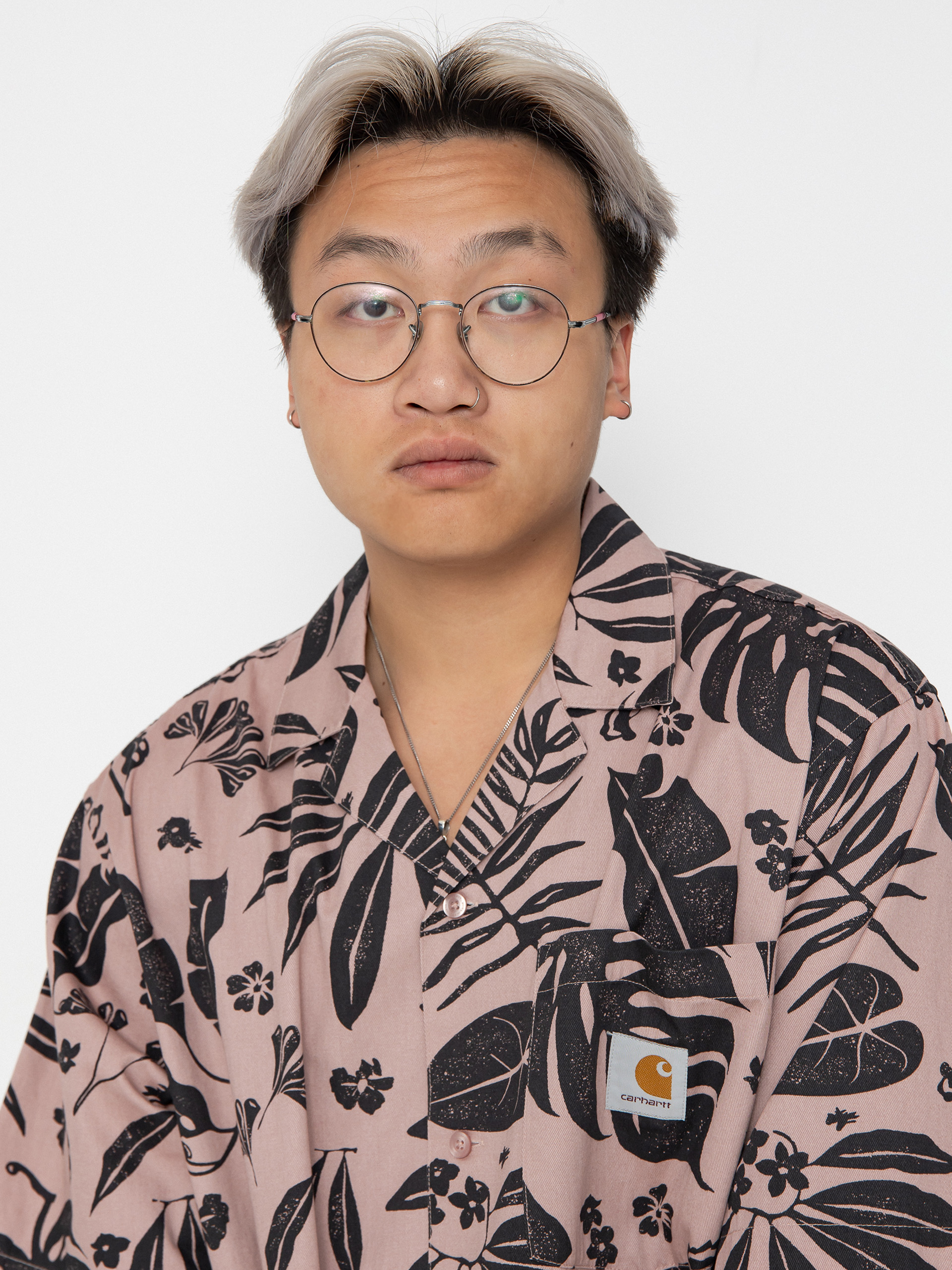 Carhartt WIP Woodblock Shirt (woodblock print/glassy pink)