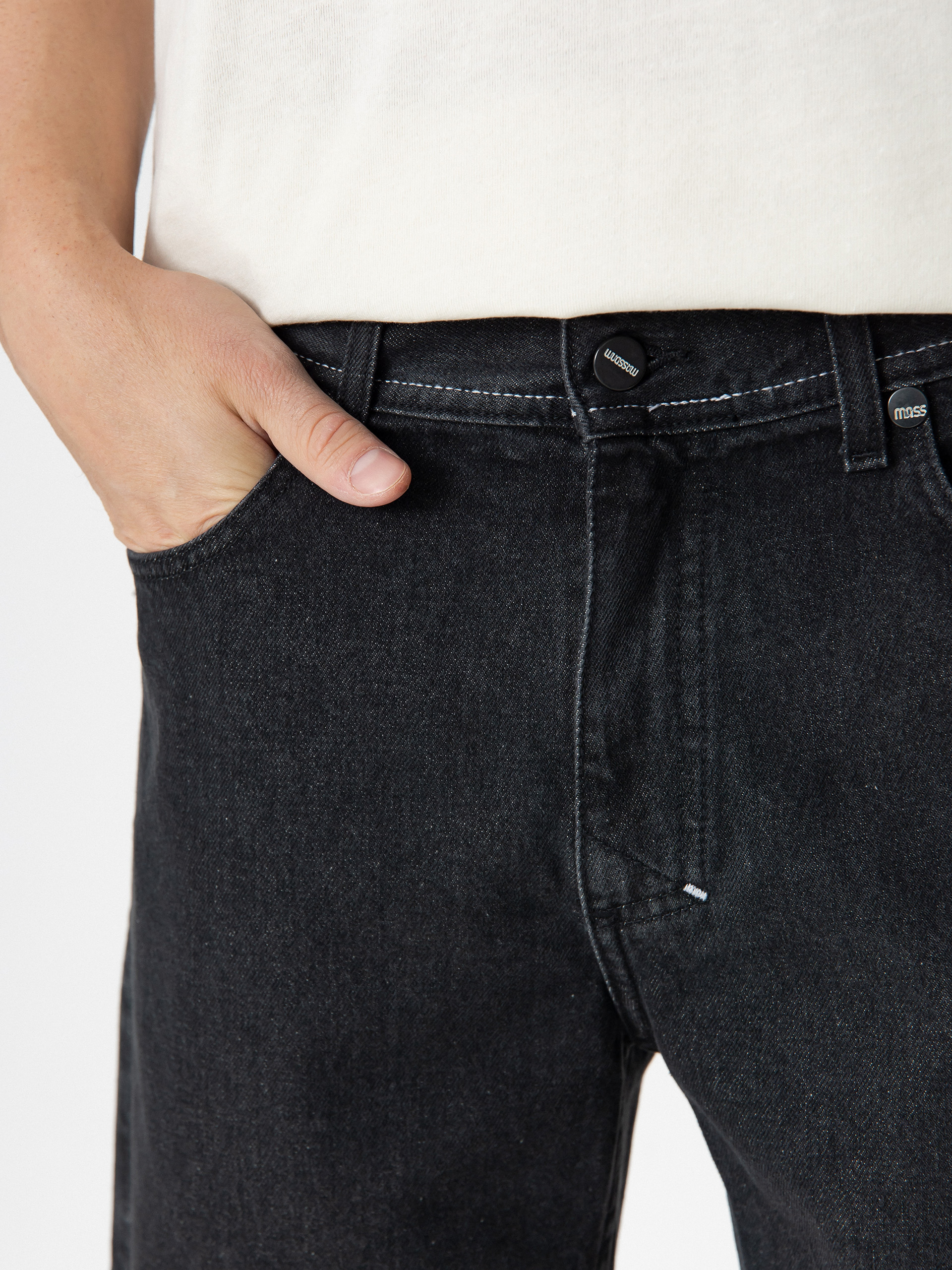 MassDnm Jeans Box Shorts (black washed)