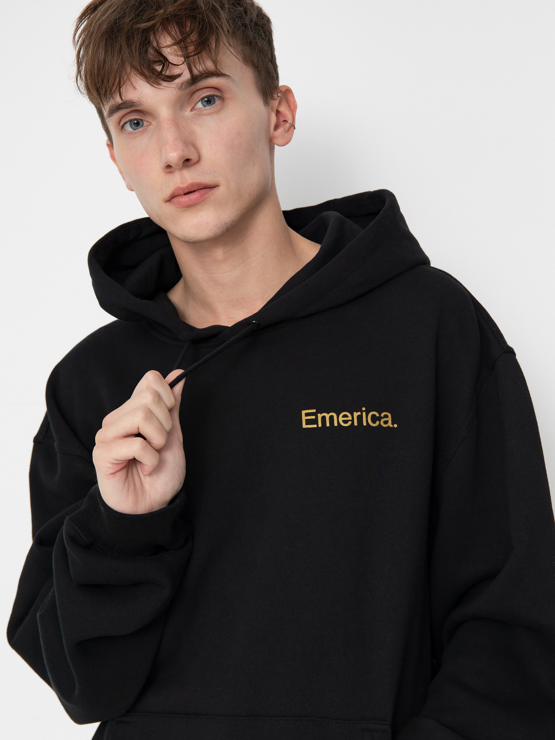 Black hoodie gold zipper best sale