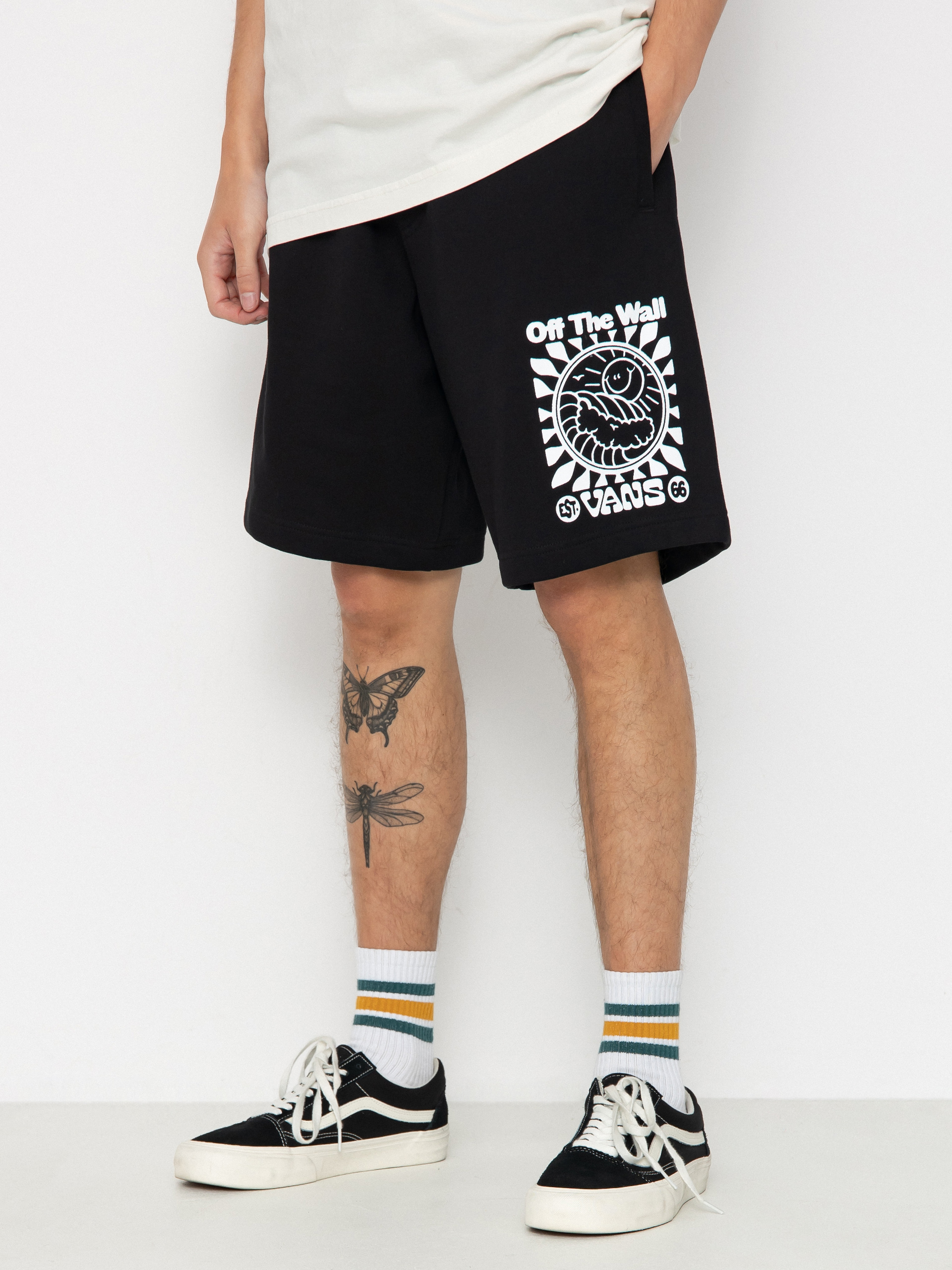 Vans Smiling Sun Relaxed Fleece Shorts (black)