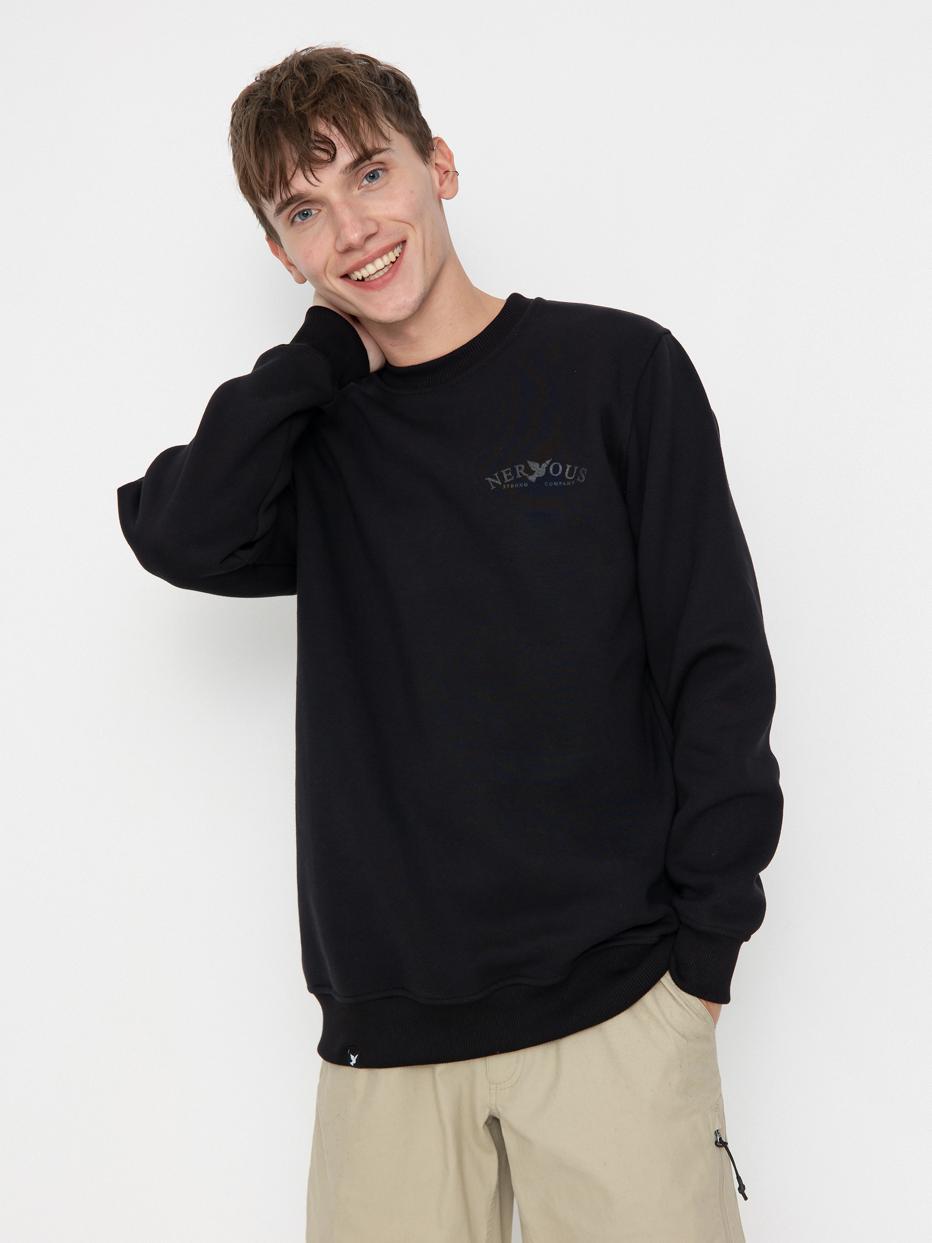 Nervous Sweatshirt Small Classic Arc (black/black)