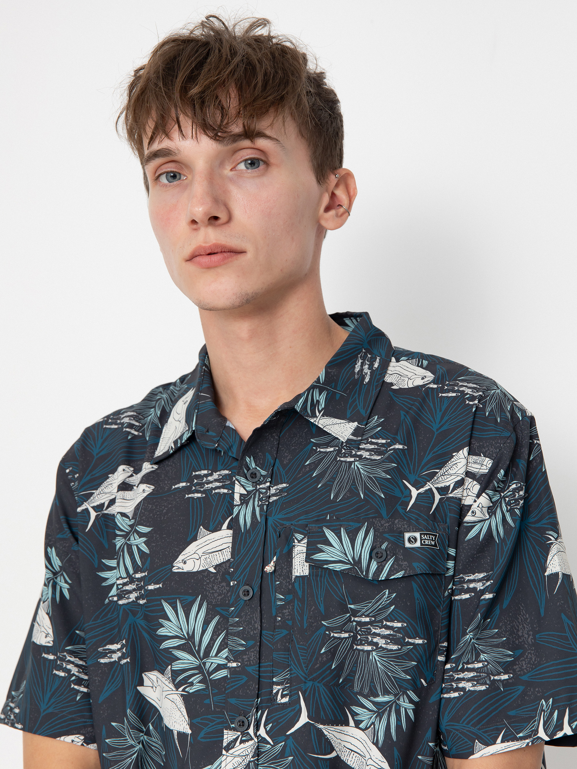 Salty Crew Feeding Frenzy Uv Hemd (midnight)