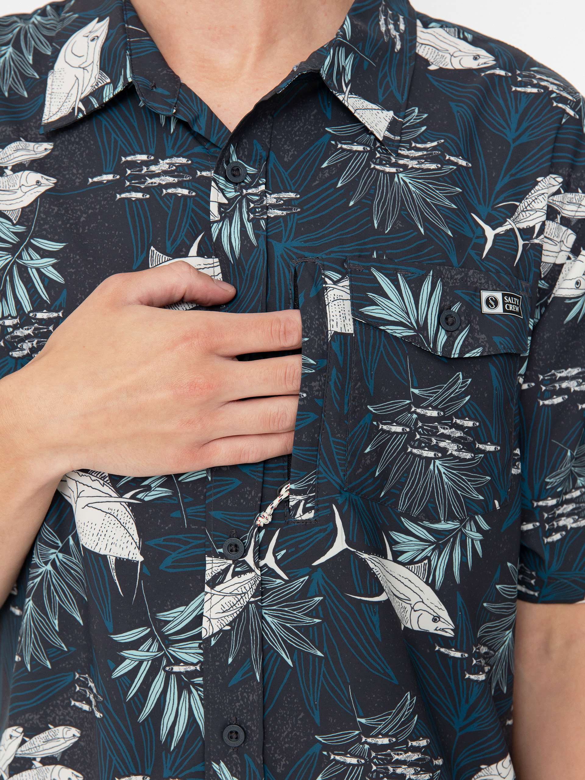 Salty Crew Feeding Frenzy Uv Hemd (midnight)