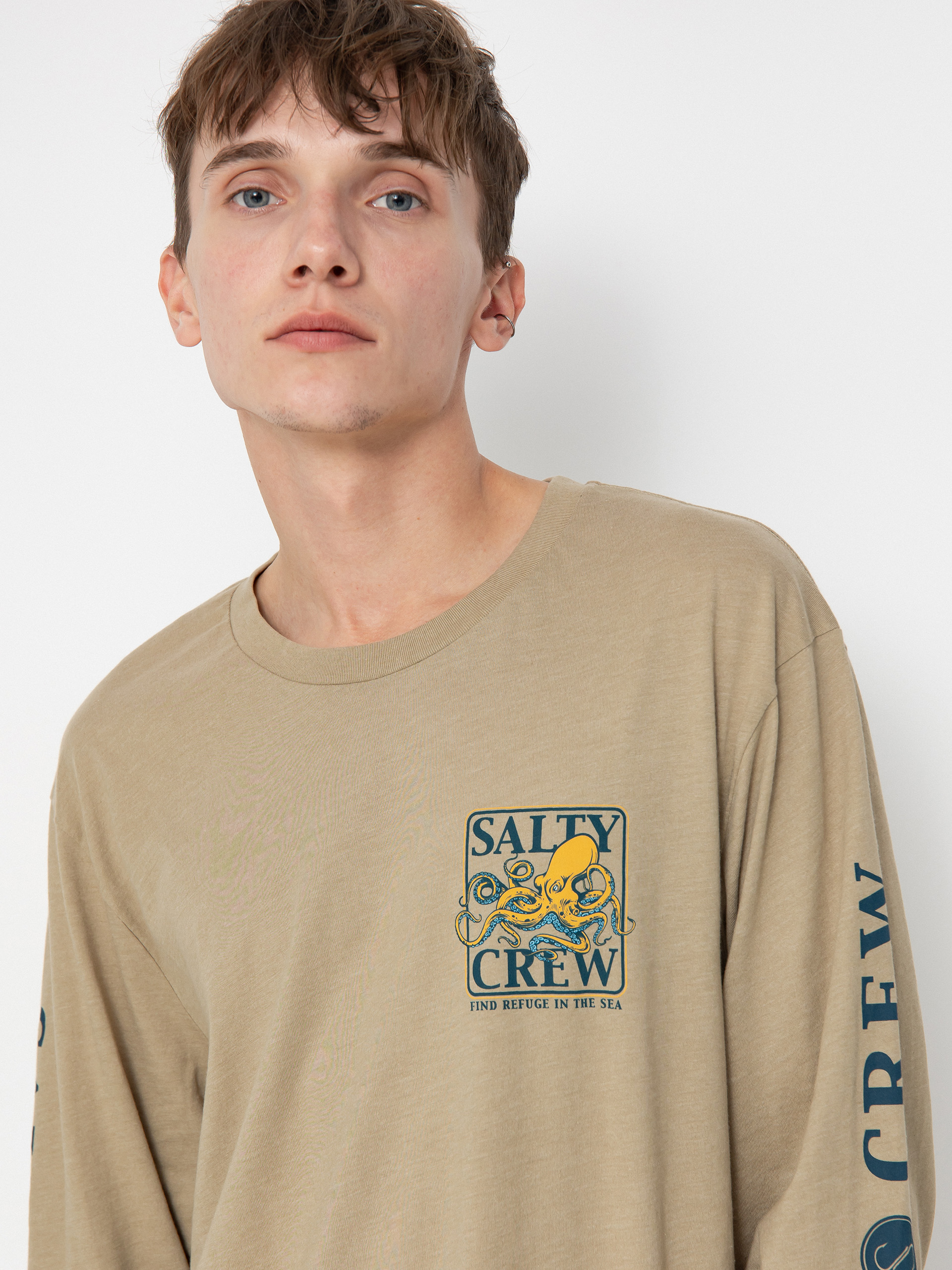 Salty Crew Ink Slinger Standard Longsleeve brown khaki heather