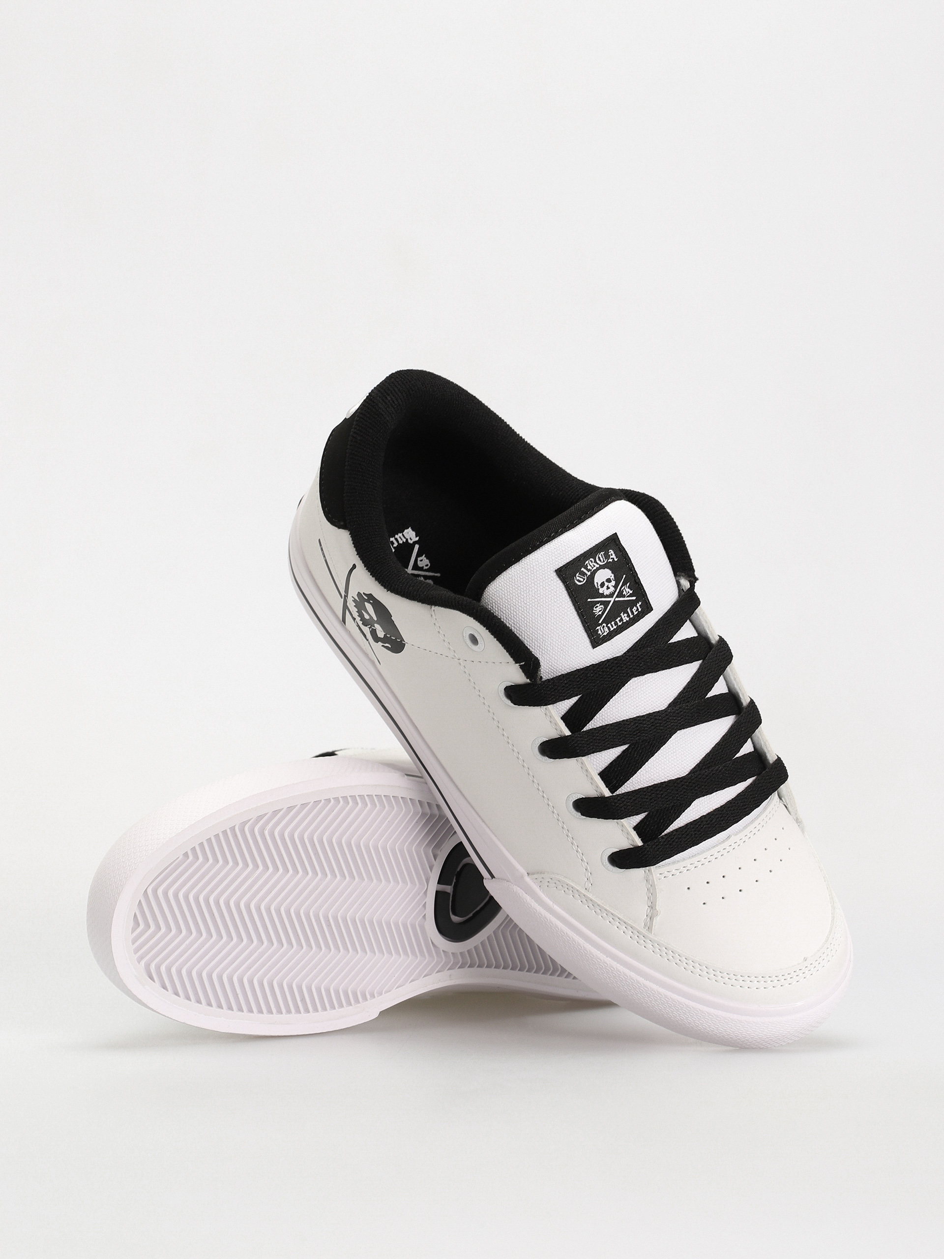 Circa Buckler Sk Shoes (white/black/pu leather/canvas)