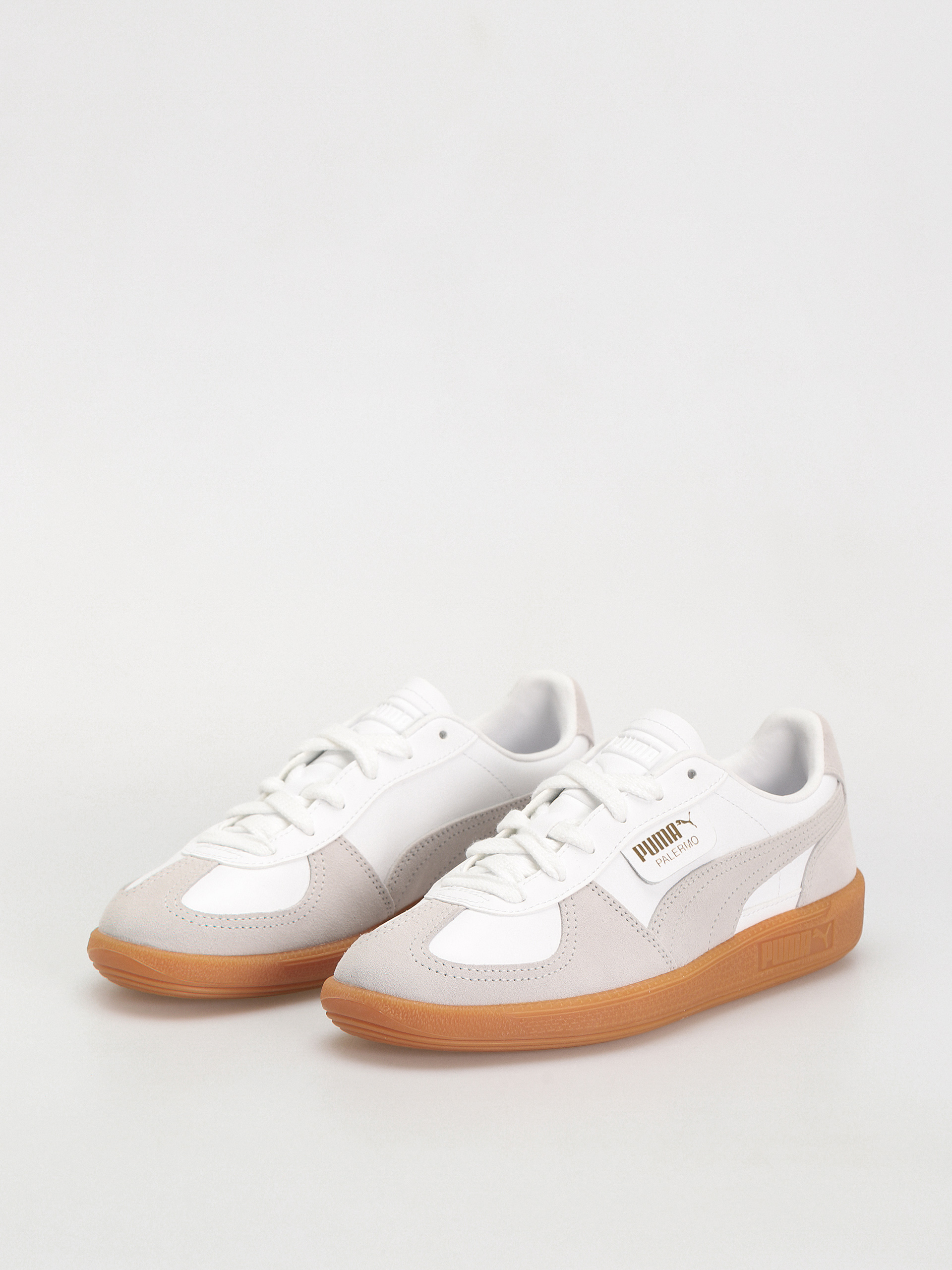 Puma Shoes Palermo Leather (puma white glacial gray gum)