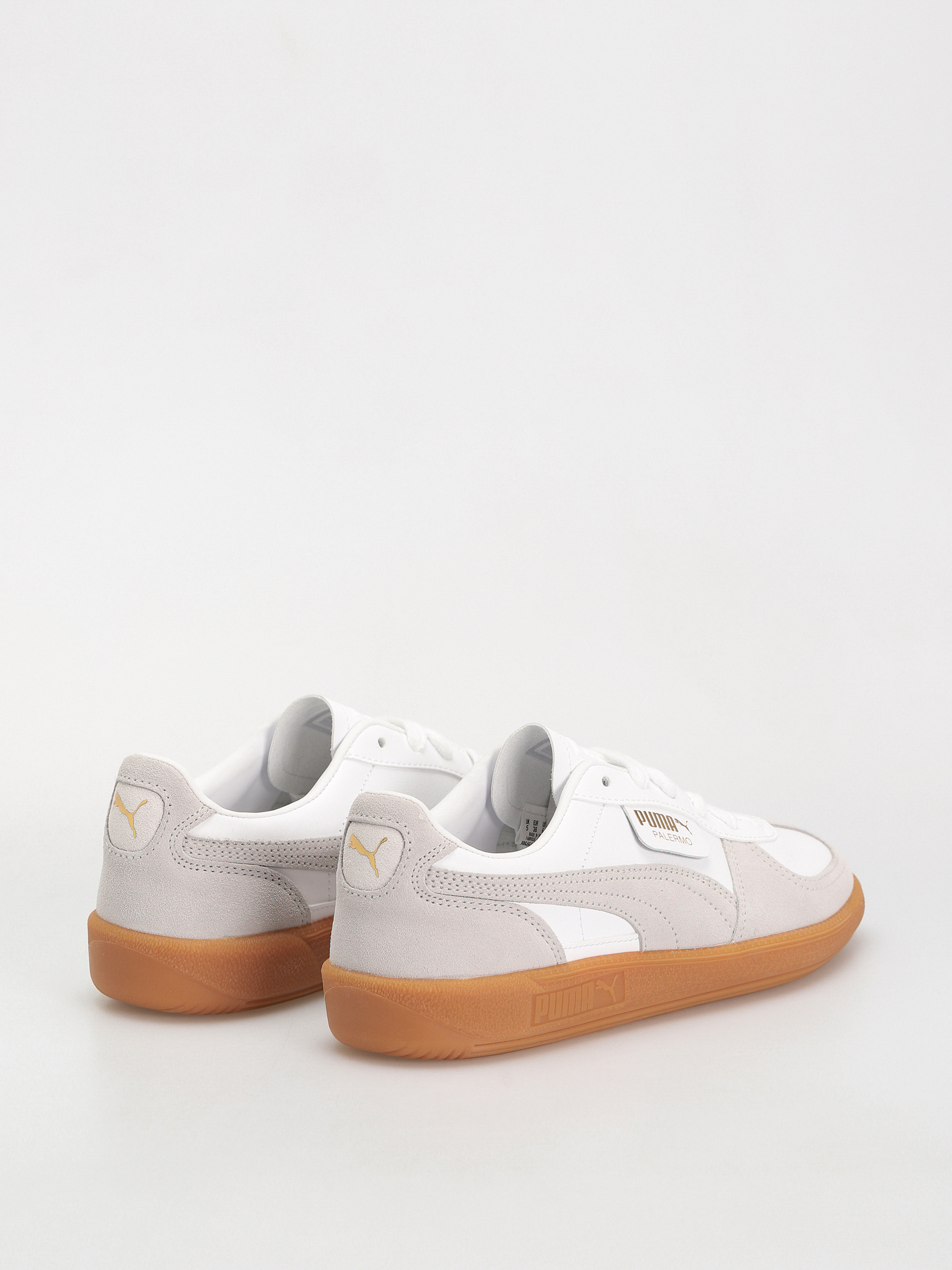 Puma Shoes Palermo Leather (puma white glacial gray gum)