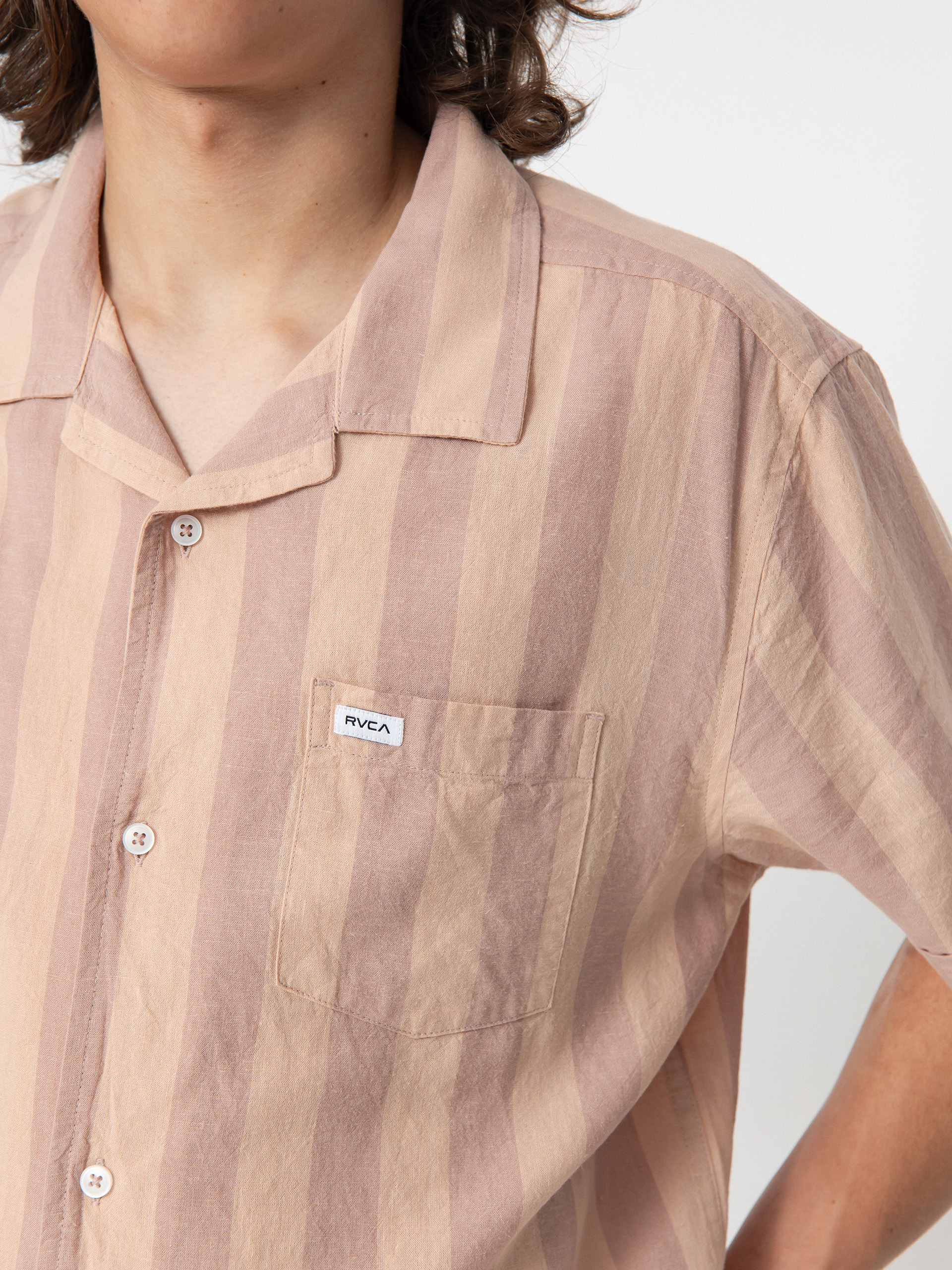 RVCA Love Stripe Hemd (palomino grey)