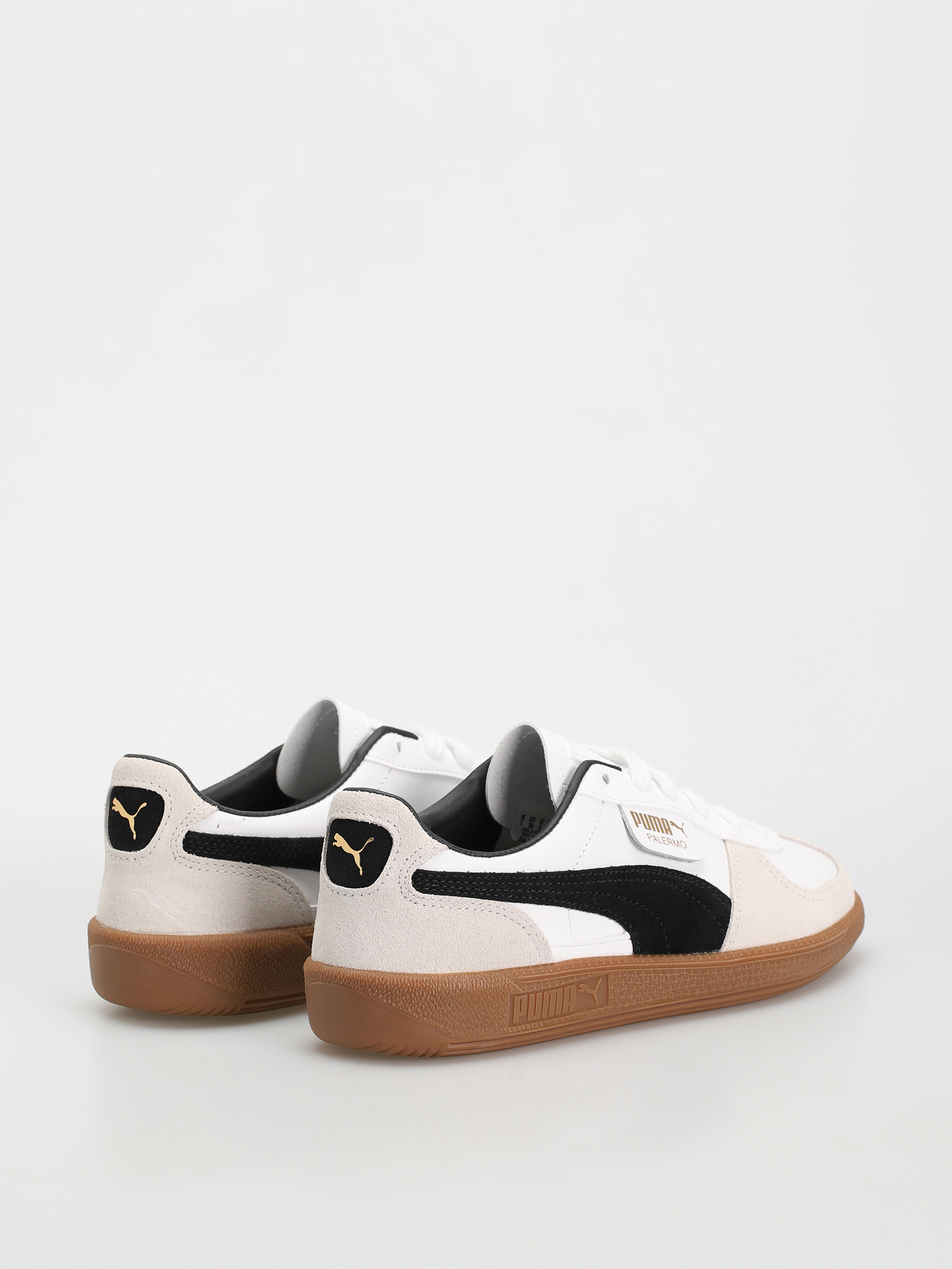 Puma Palermo Leather Shoes (puma white vapor gray gum)