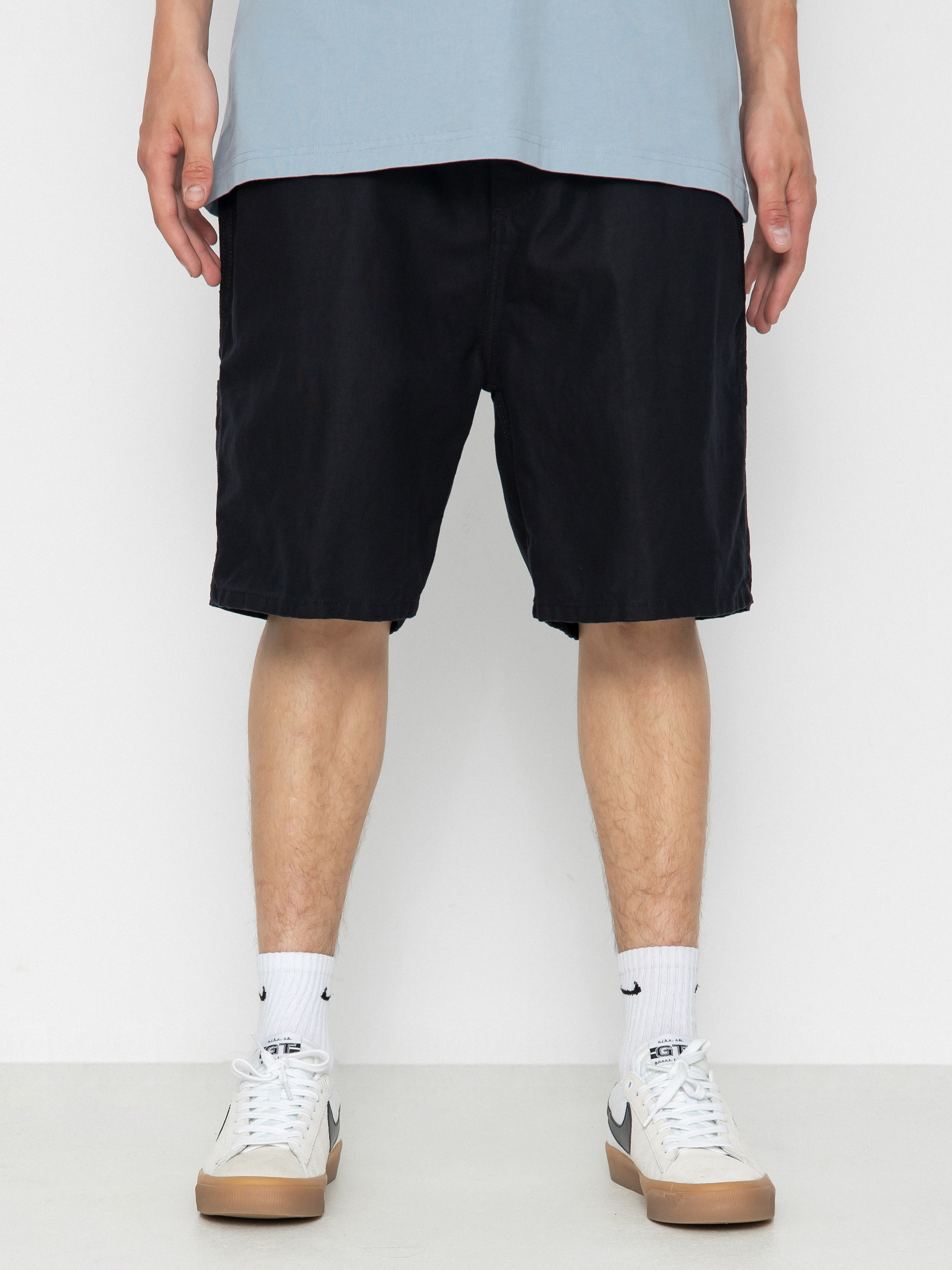 Black knee shorts hotsell