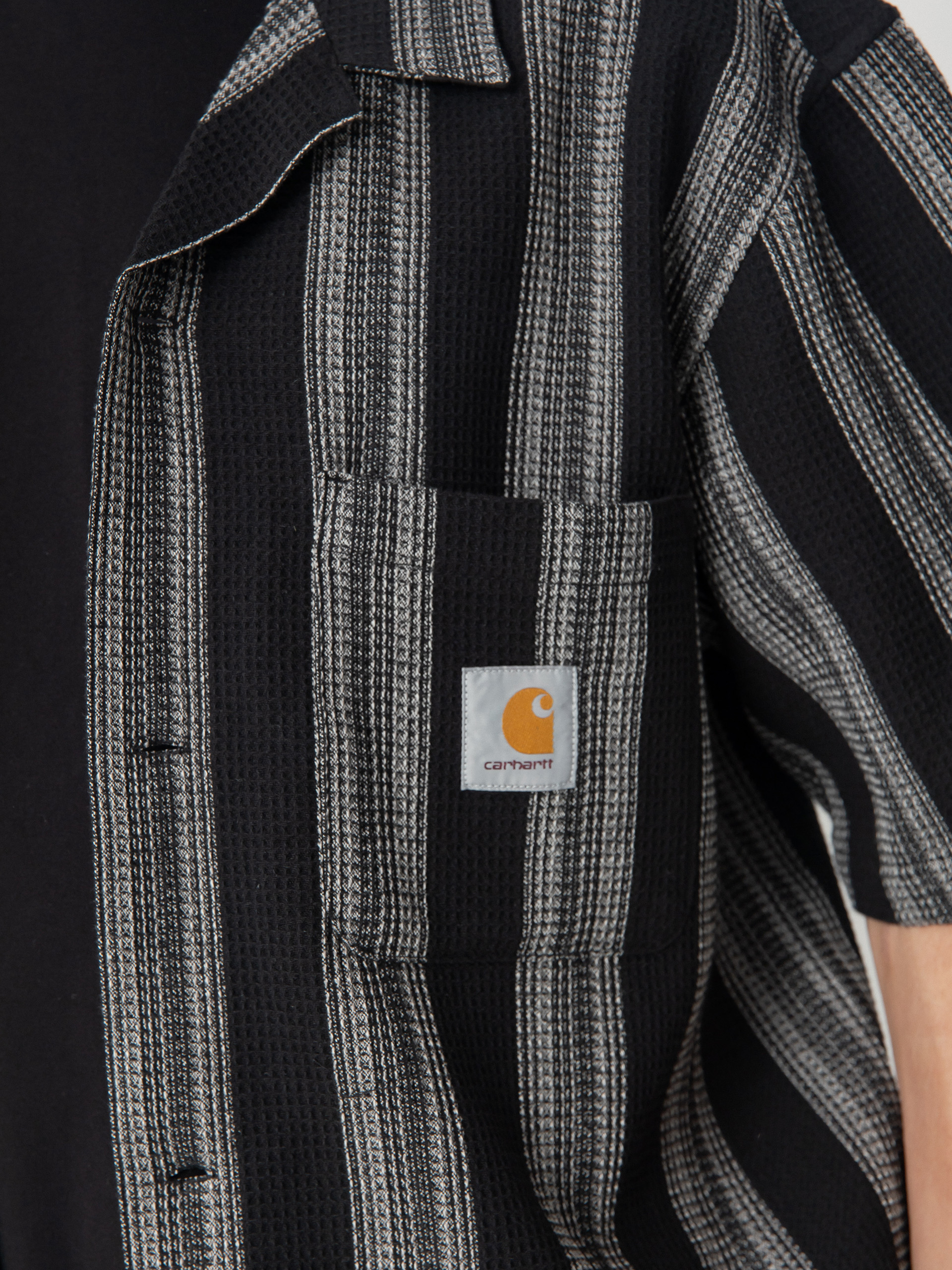 大人気★CARHARTT★S/S DODSON SHIRT シャツ(BLACK/追跡O) Carhartt WIP Dodson waffle-pattern Shirt | Black | FARFETCH ID