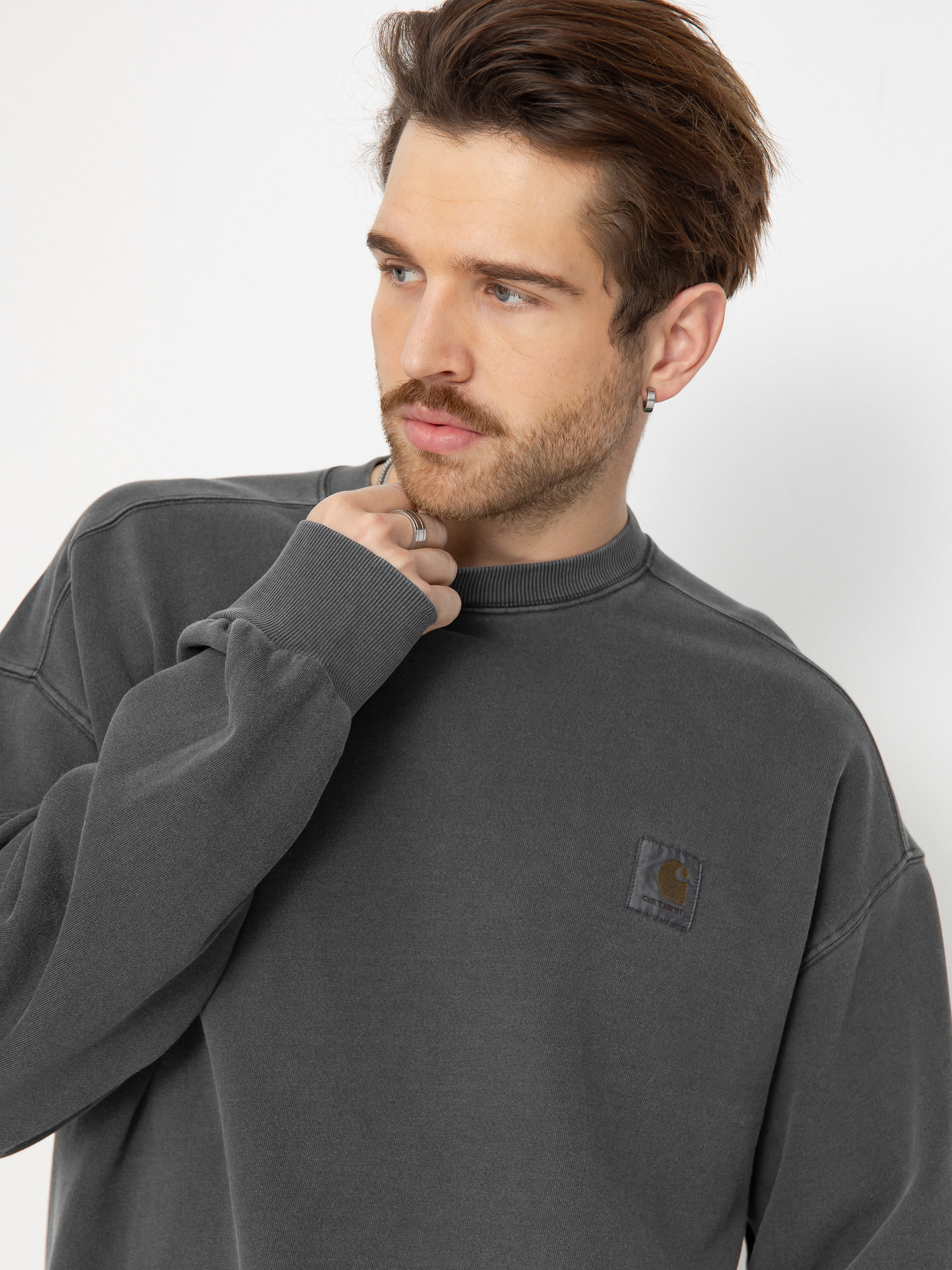 スウェット・トレーナー Carhartt 'Nelson' sweatshirt Carhartt WIP W' Hooded Nelson Sweatshirt, Graphite