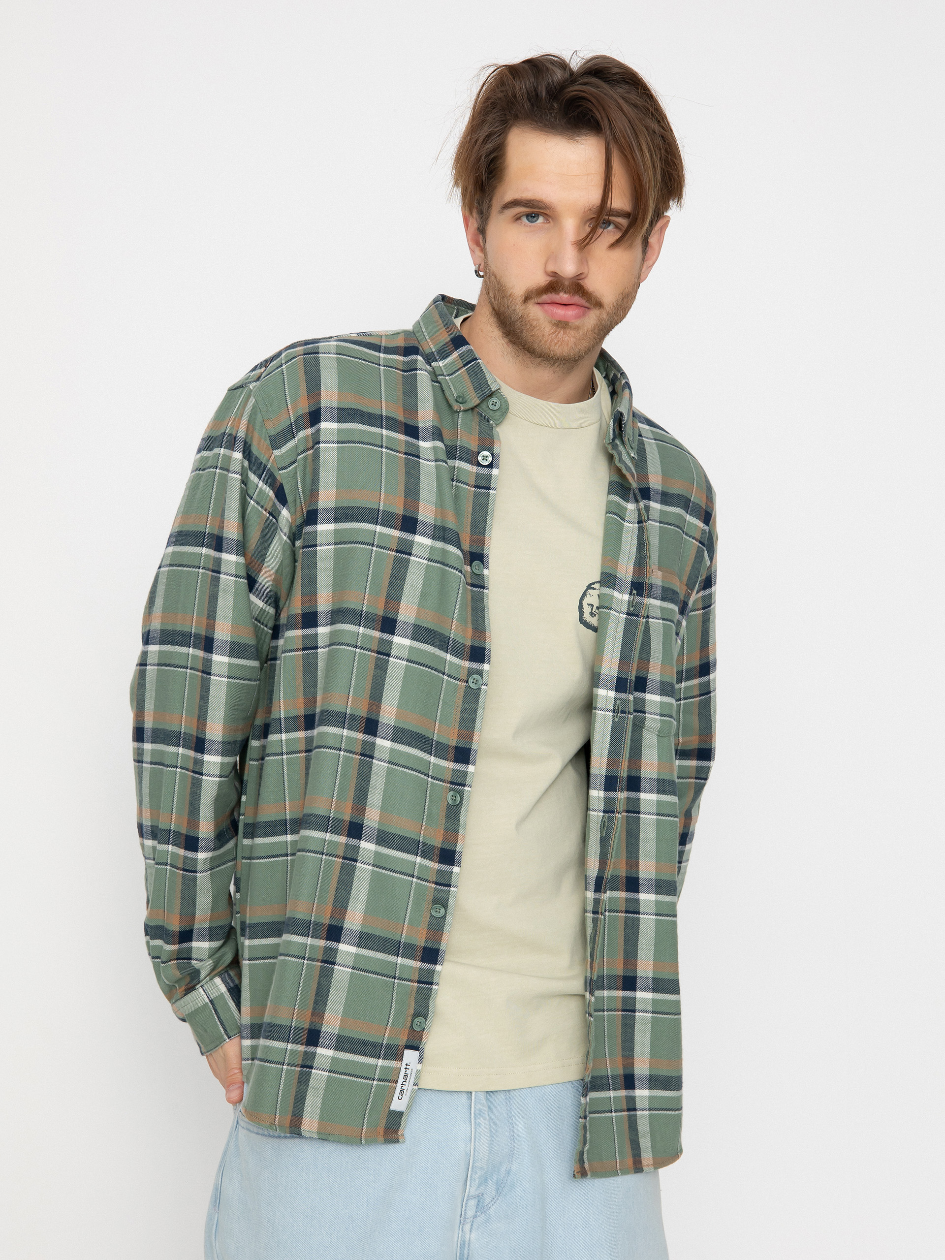 Carhartt WIP Swenson Shirt green swenson check park