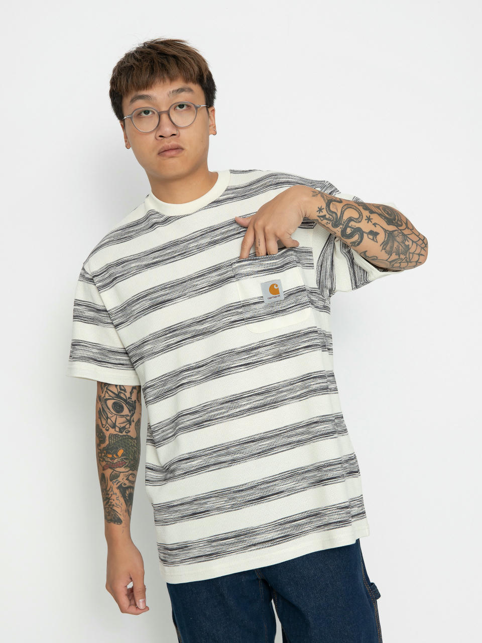 Carhartt WIP Dodson Pocket T-Shirt (dodson stripe horizontal/natural)