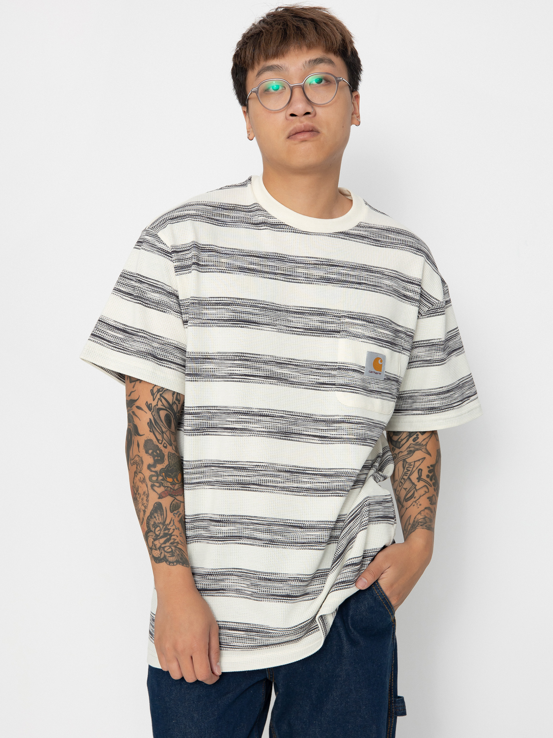 Carhartt WIP Dodson Pocket T-Shirt (dodson stripe horizontal/natural)