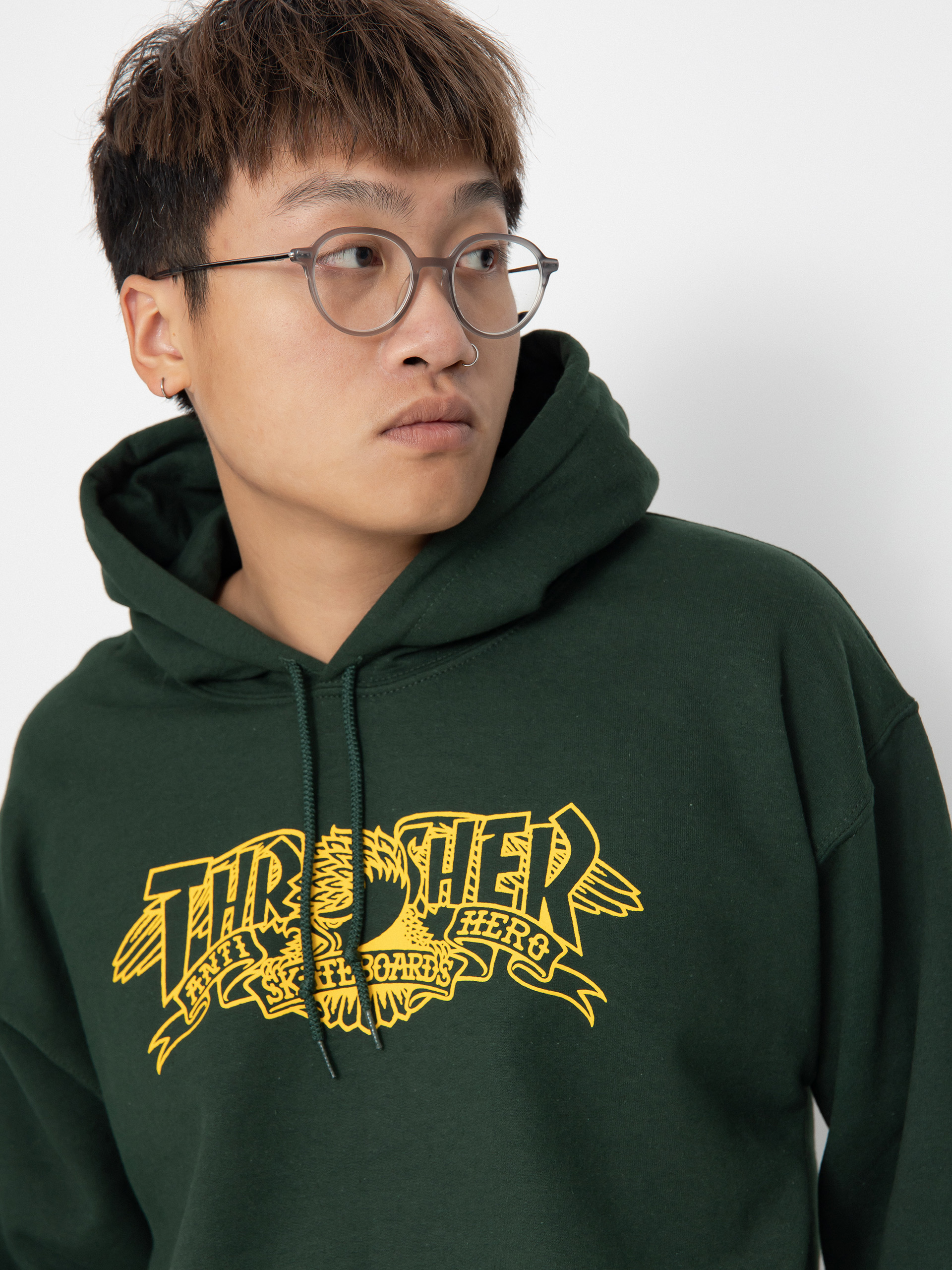 Thrasher Mag Banner HD Hoodie green forest green