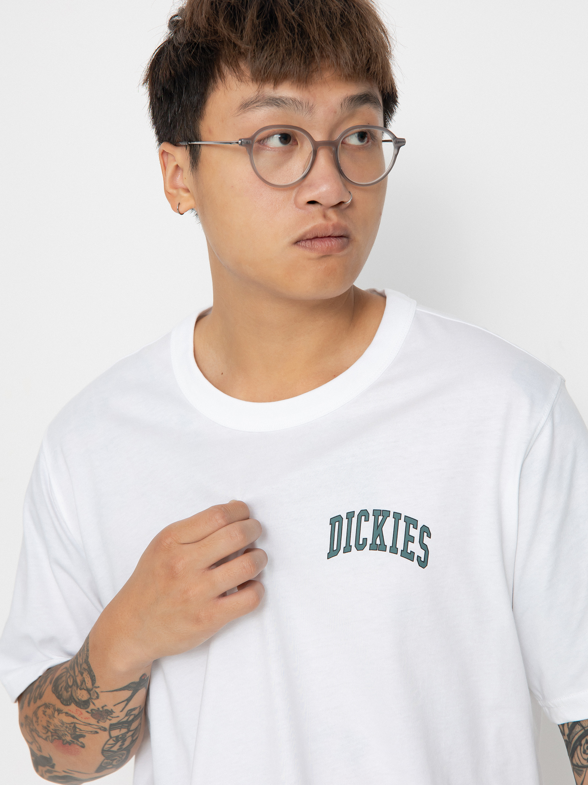 Dickies Aitkin Chest T-Shirt (wht/lncn grn)