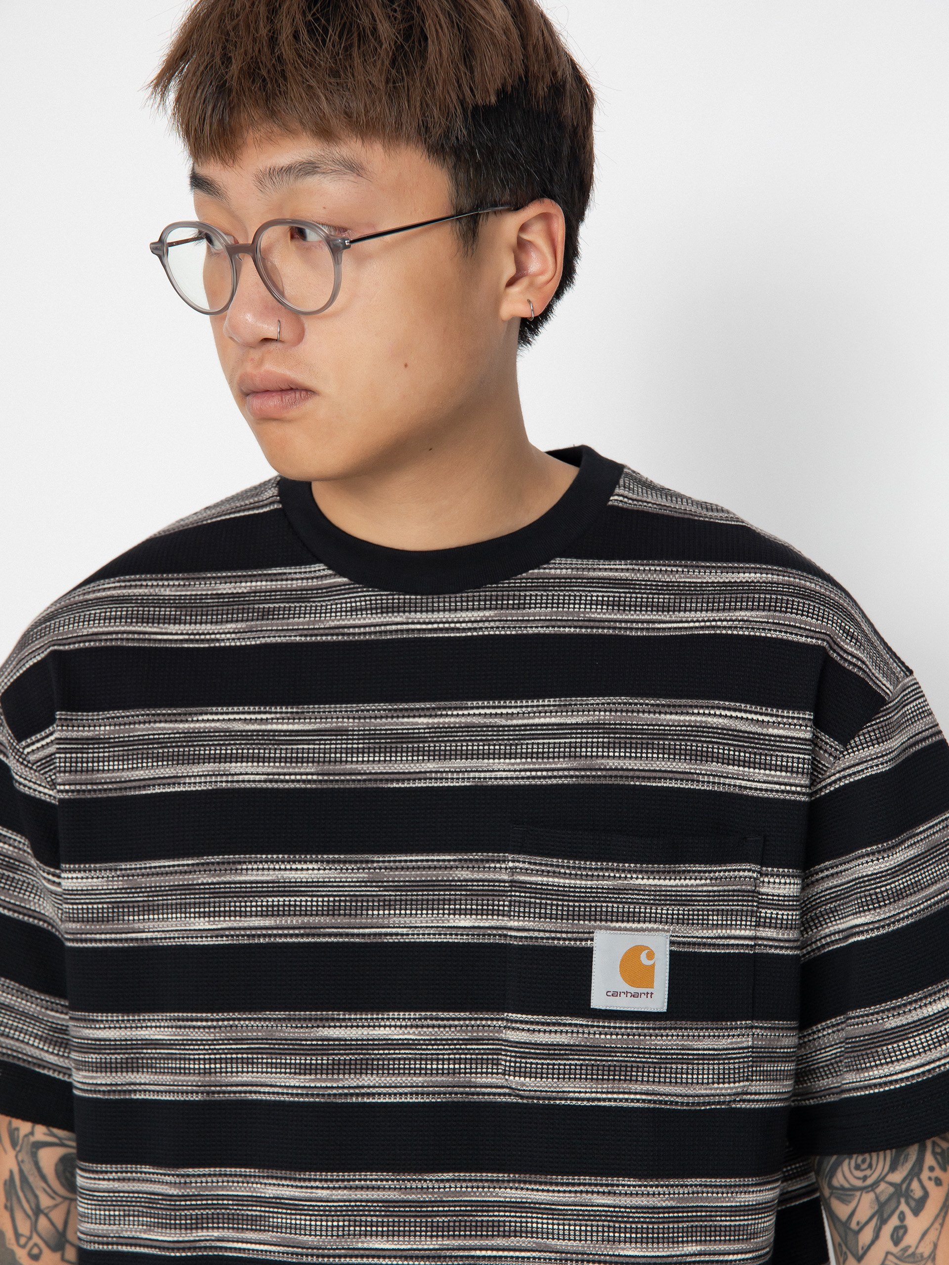 Carhartt WIP Dodson Pocket T-Shirt (dodson stripe horizontal/black)