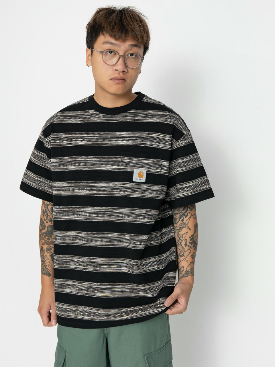 Carhartt WIP Dodson Pocket T-Shirt (dodson stripe horizontal/black)