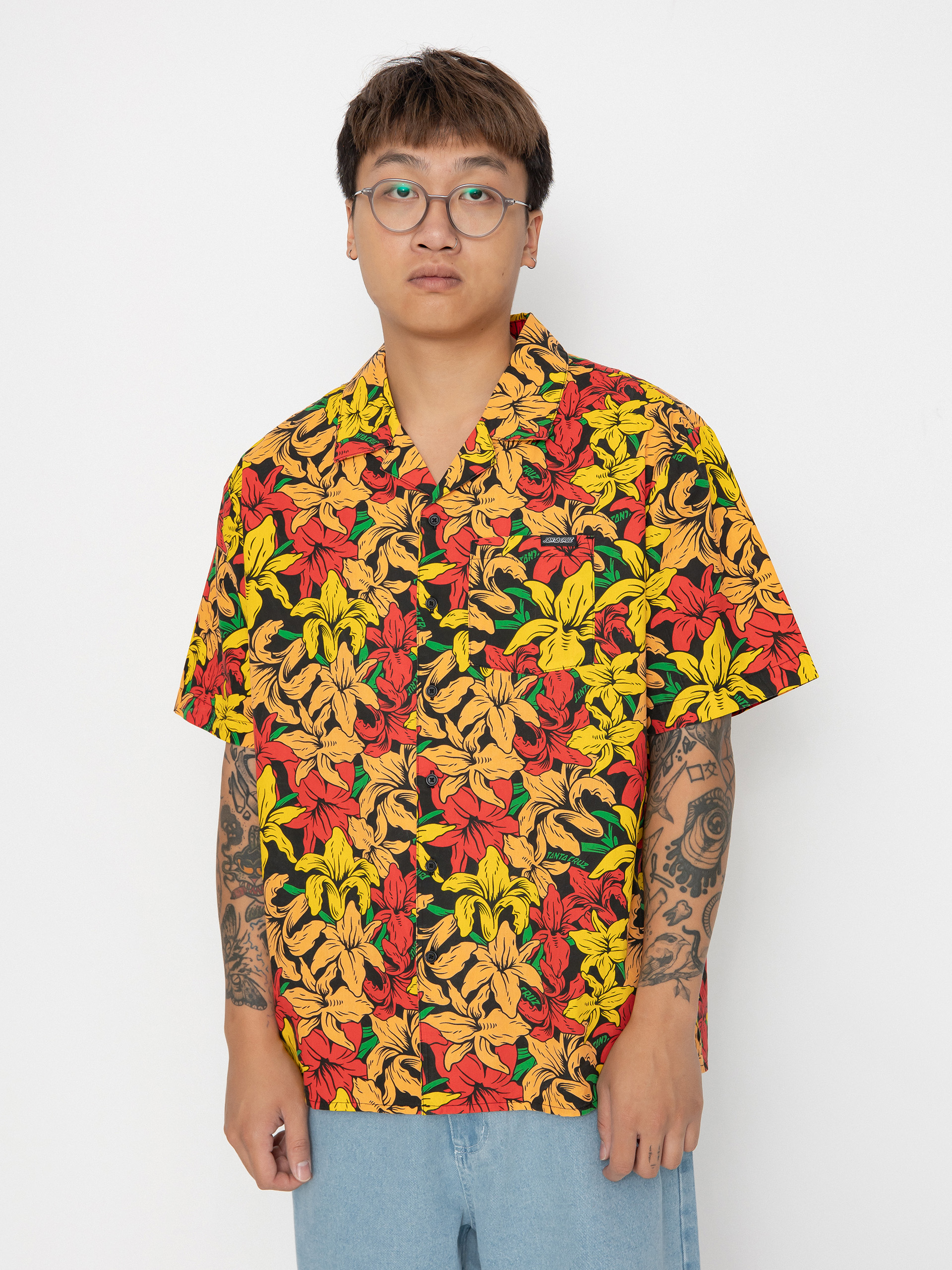 Santa Cruz Wooten Flowers Hemd (red/yellow)