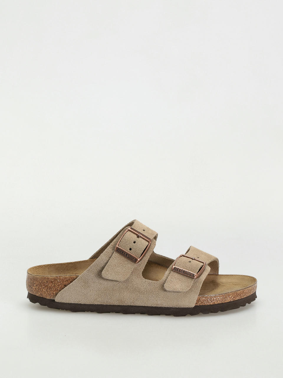 Birkenstock Arizona Suede Leather Narrow Wmn Flip Flops (taupe)