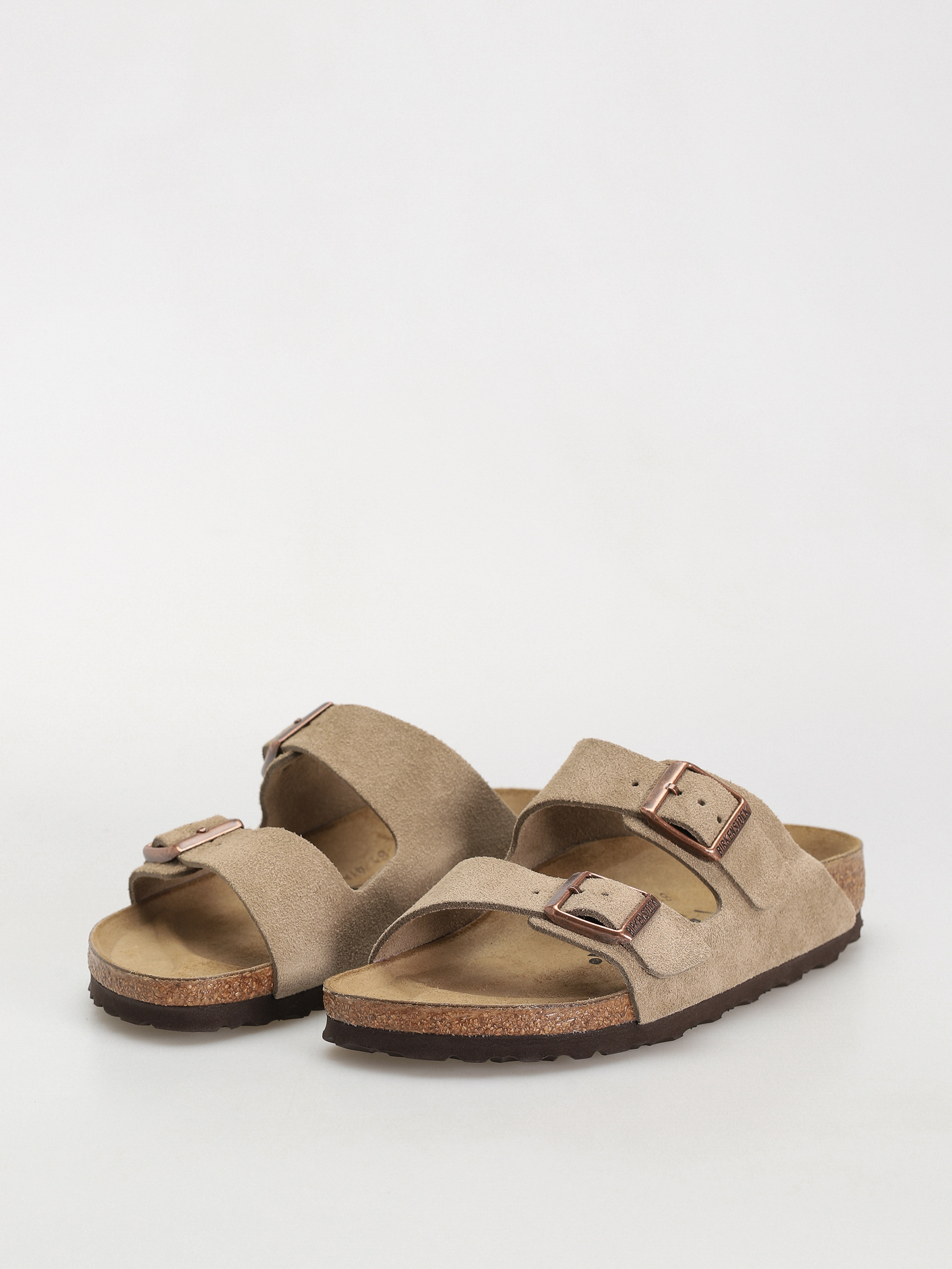 Birkenstock Arizona Suede Leather Narrow Wmn Flip Flops (taupe)