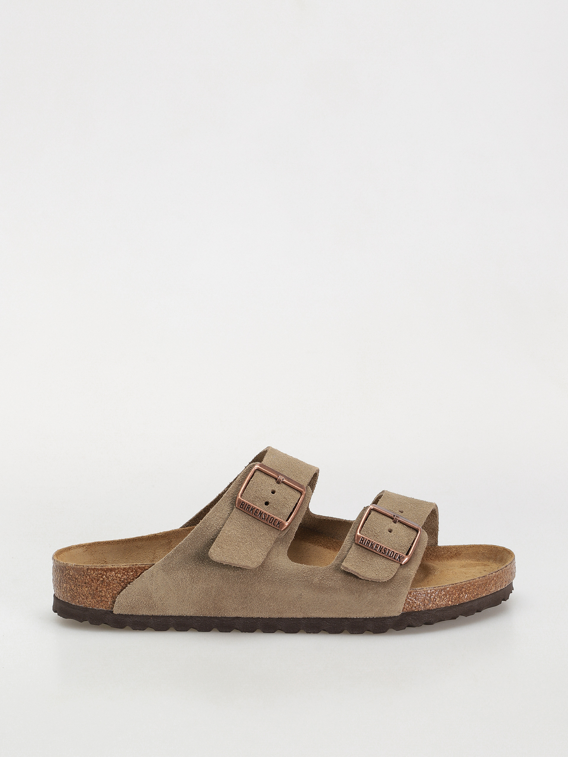 Birkenstock Arizona Suede Leather Regular Flip-flops brown (taupe)