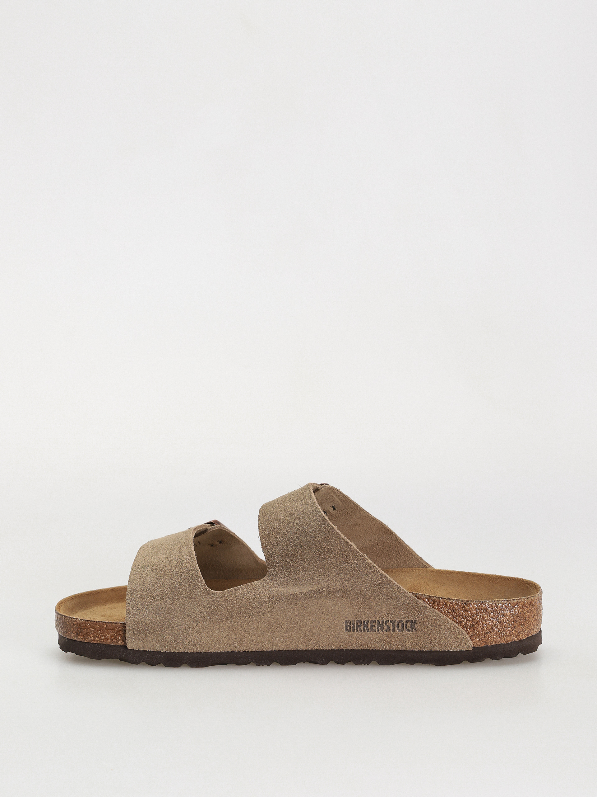 Birkenstock Arizona Suede Leather Regular Flip Flops (taupe)