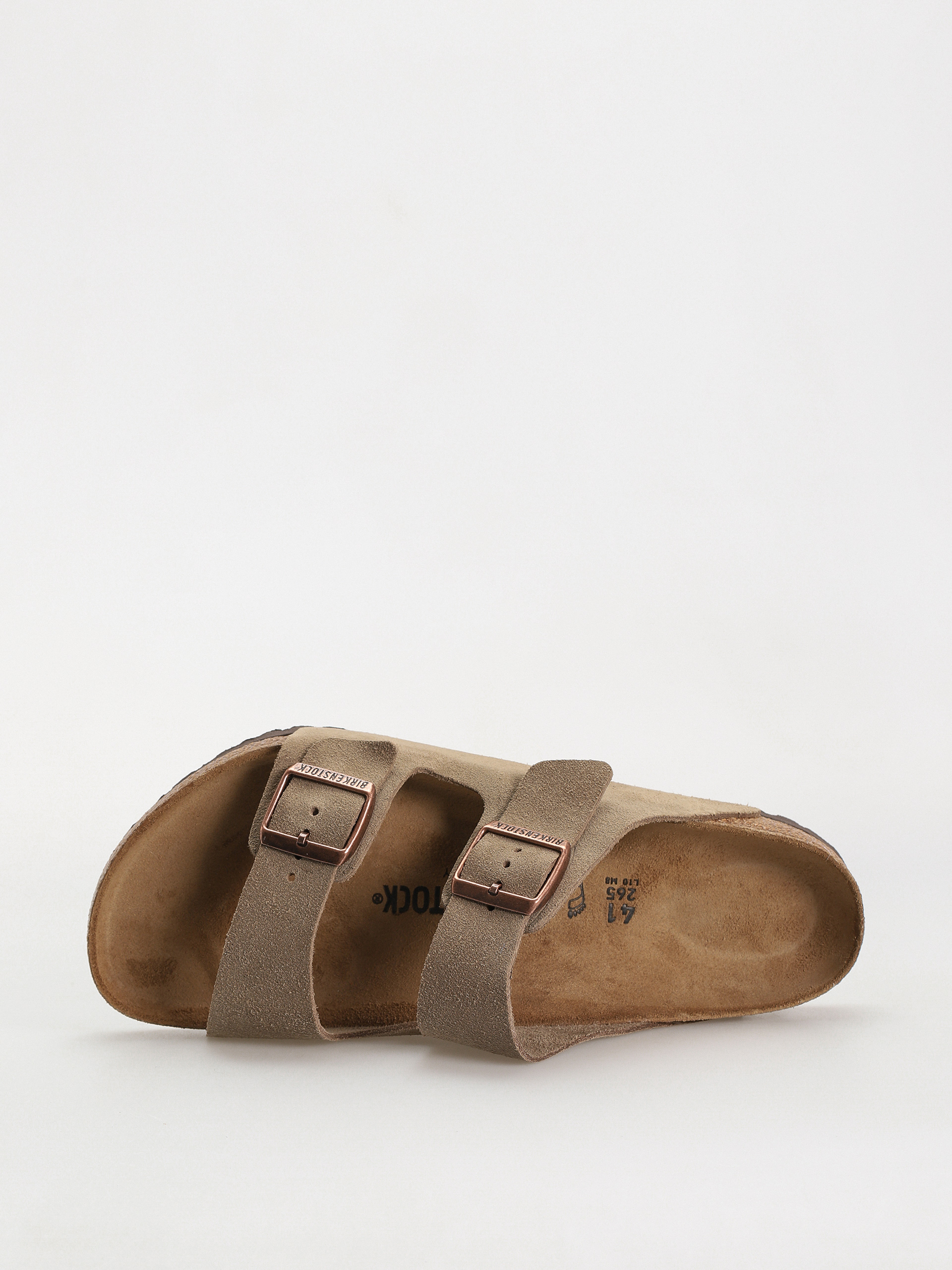 Birkenstock Arizona Suede Leather Regular Flip-flops (taupe)