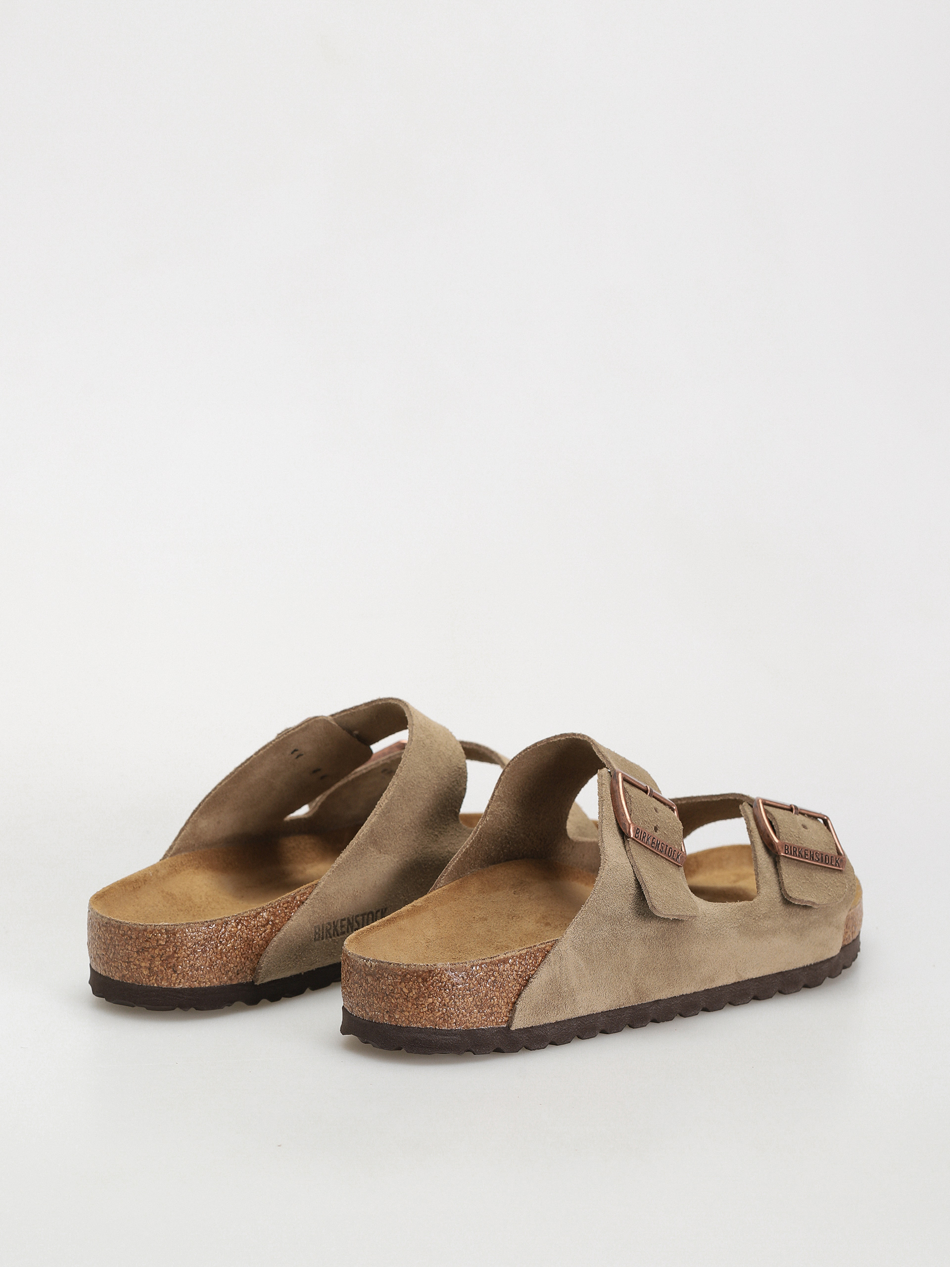 Birkenstock Arizona Suede Leather Regular Flip Flops (taupe)