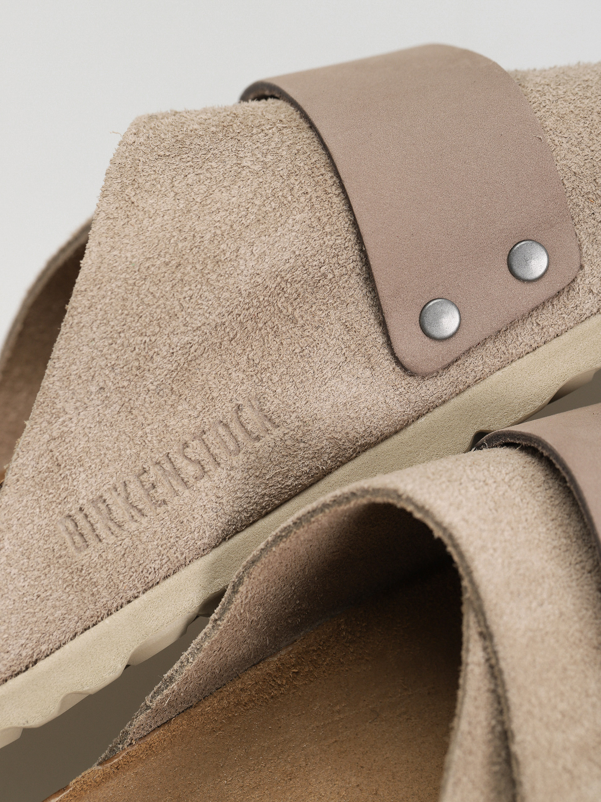 Birkenstock Kyoto Nubuck Suede Leather Narrow Wmn Flip Flops (taupe)