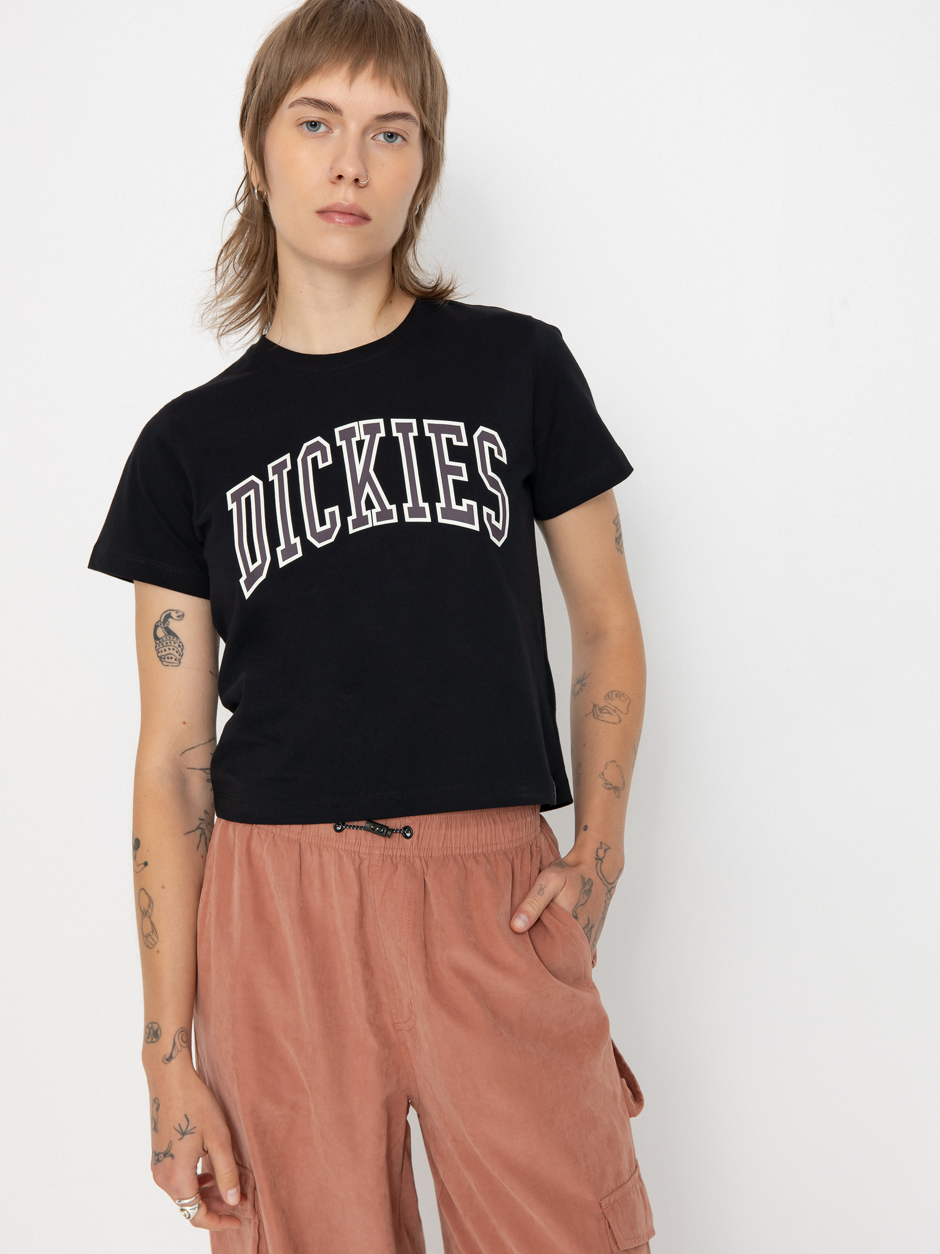 Dickies Aitkin Wmn T-Shirt - black (blk/plum perfct)