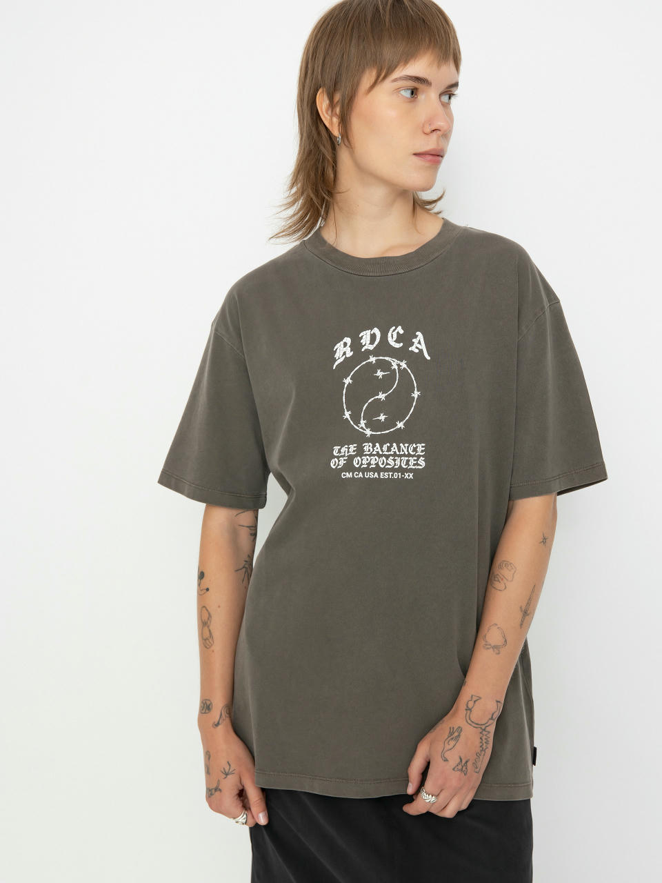 RVCA T-Shirt Lax Relaxed Wmn (dark choc)