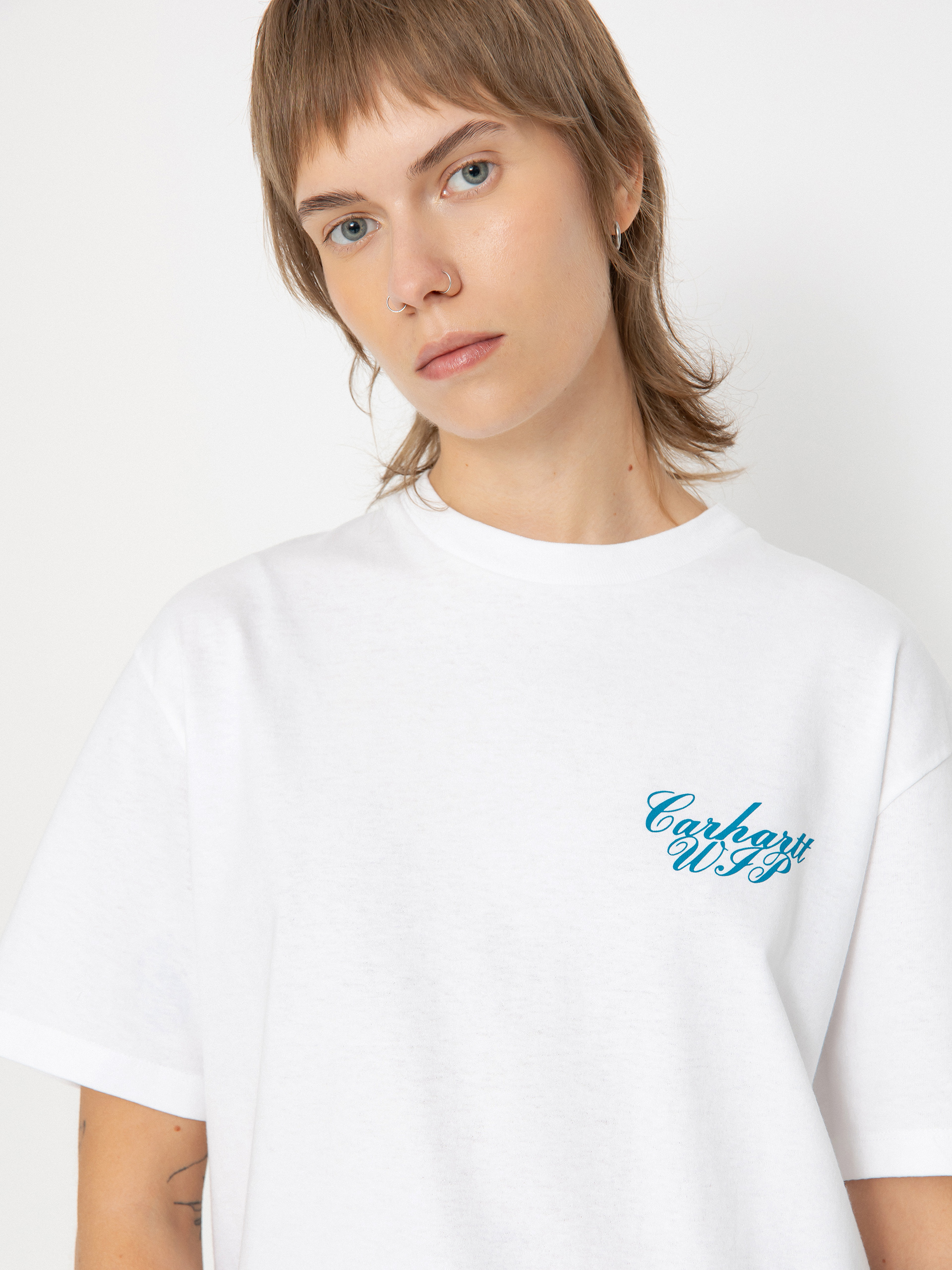 Carhartt WIP Exchange Wmn T-Shirt (white/blue)