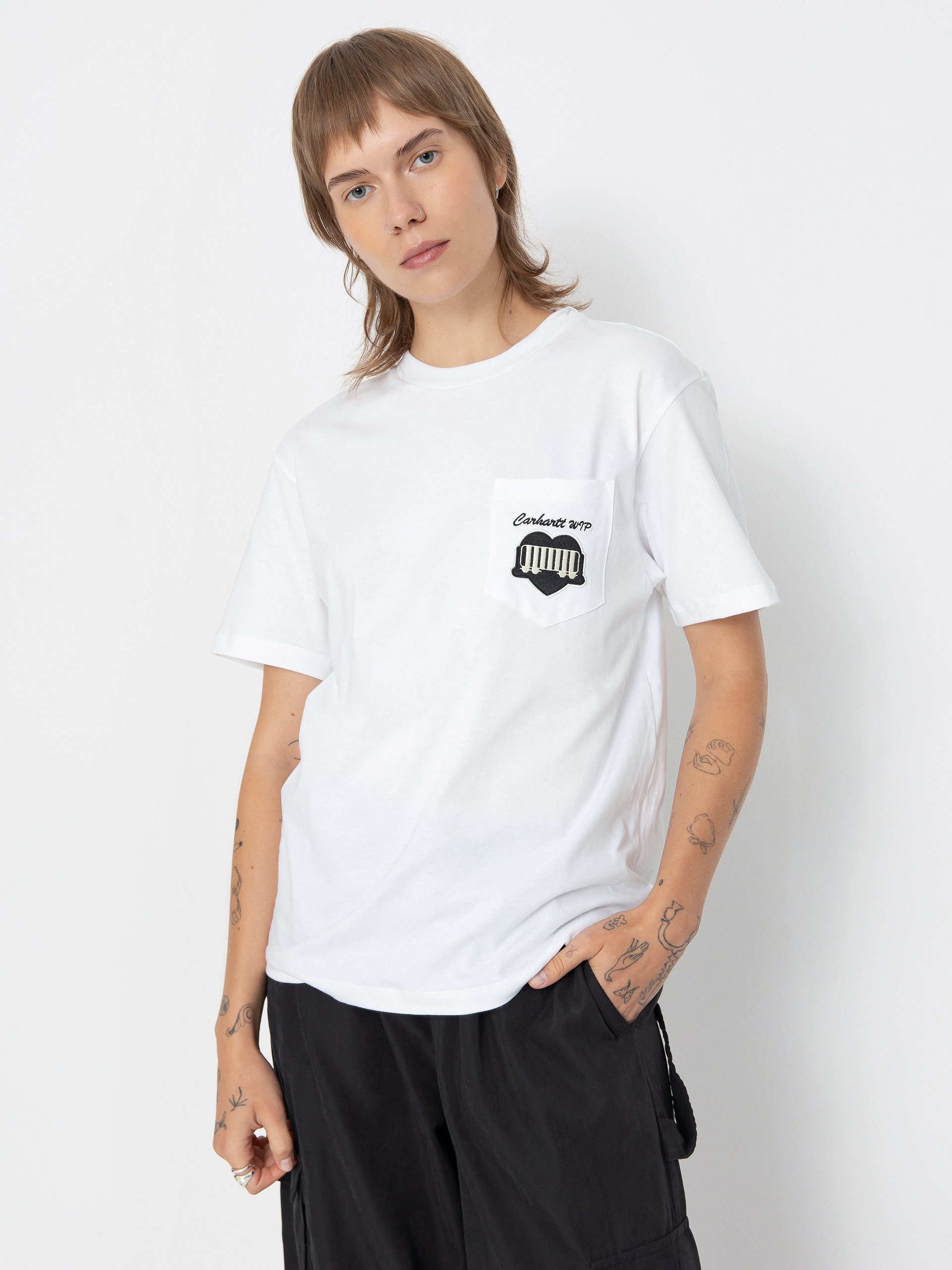 Carhartt WIP Heart Train Pocket Wmn T Shirt white white