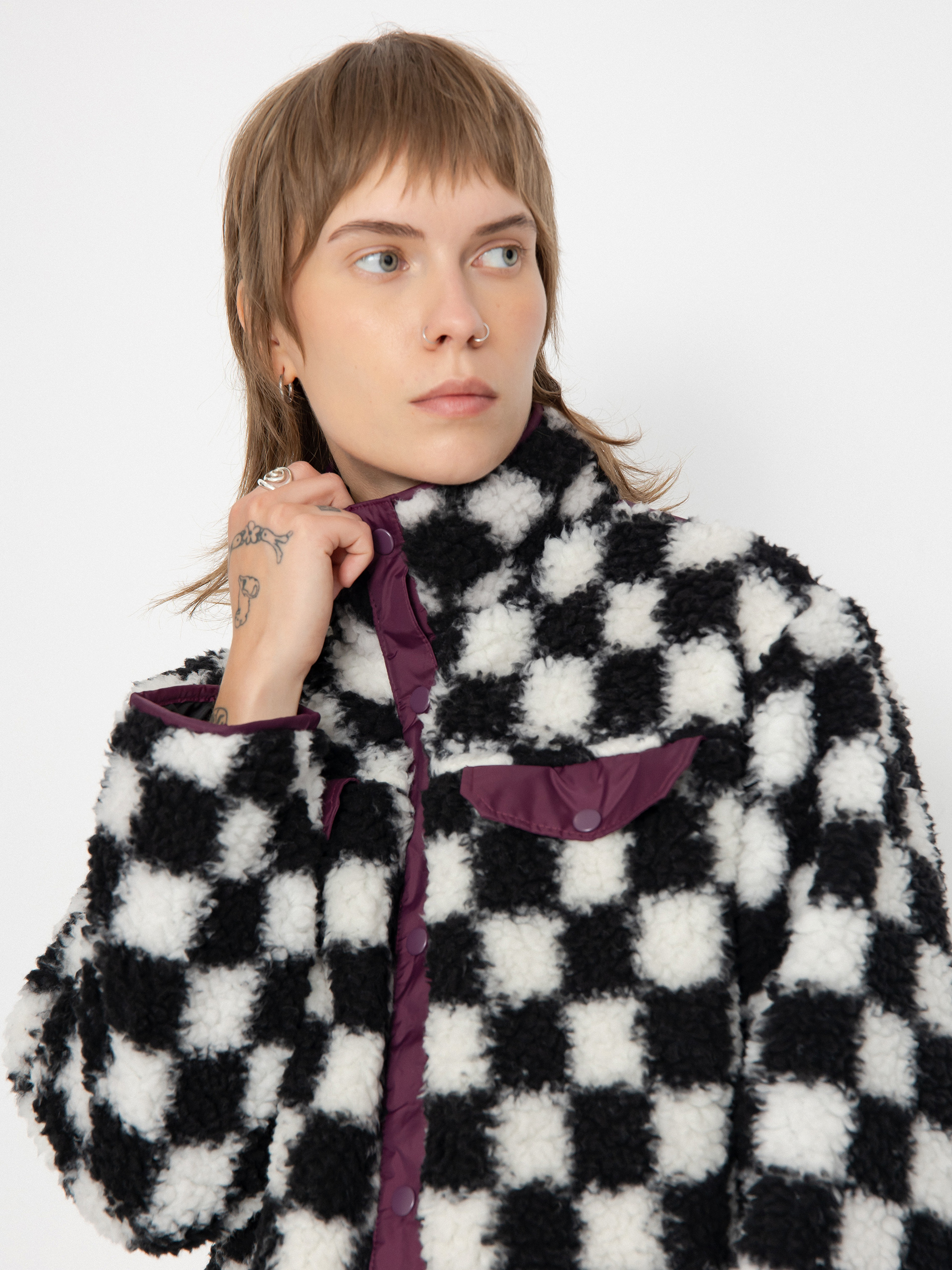 Vans Dreaming Sherpa Jacket Wmn - multicolor (checkerboard)