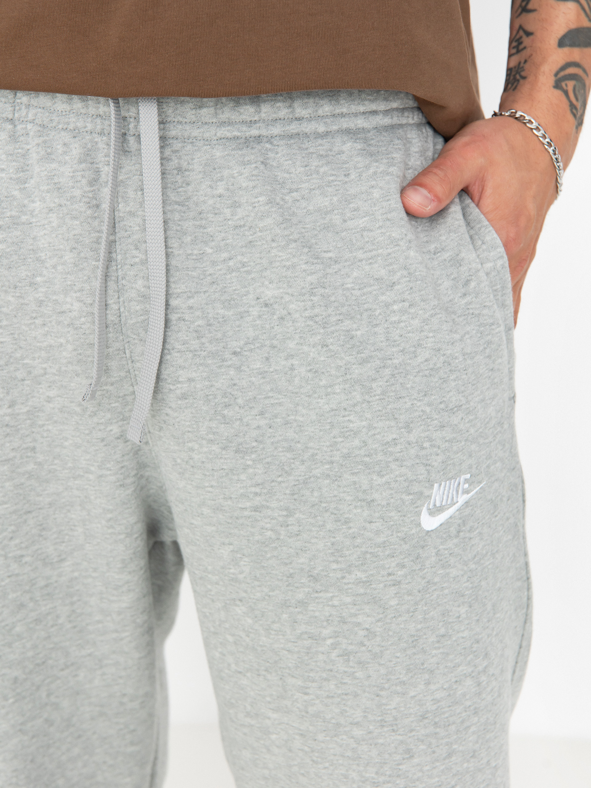 Nike SB Club Fleece Pants (dk grey heather/matte silver/white)