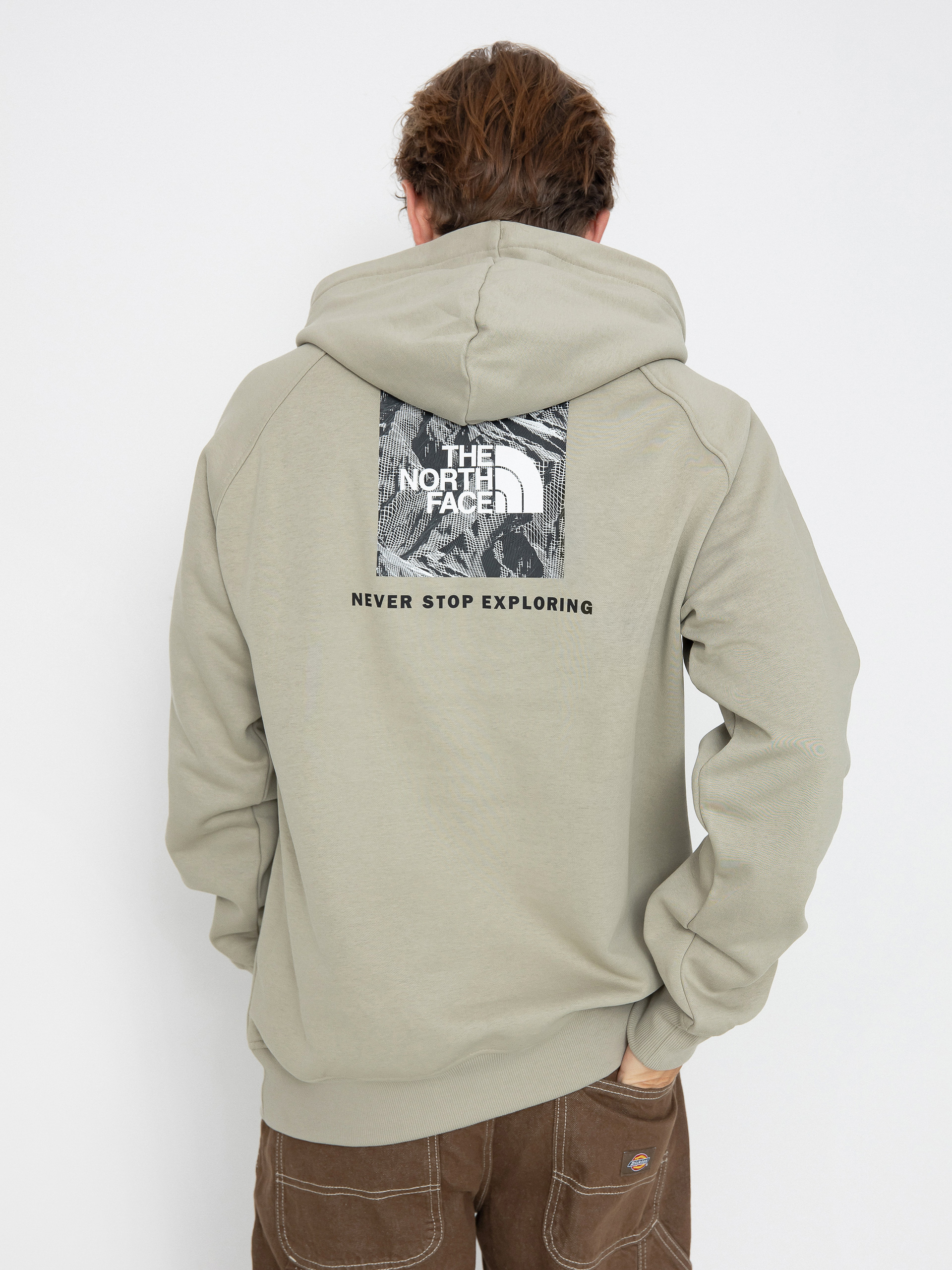 The North Face Raglan Redbox Graphic Infill HD Hoodie grey (clay