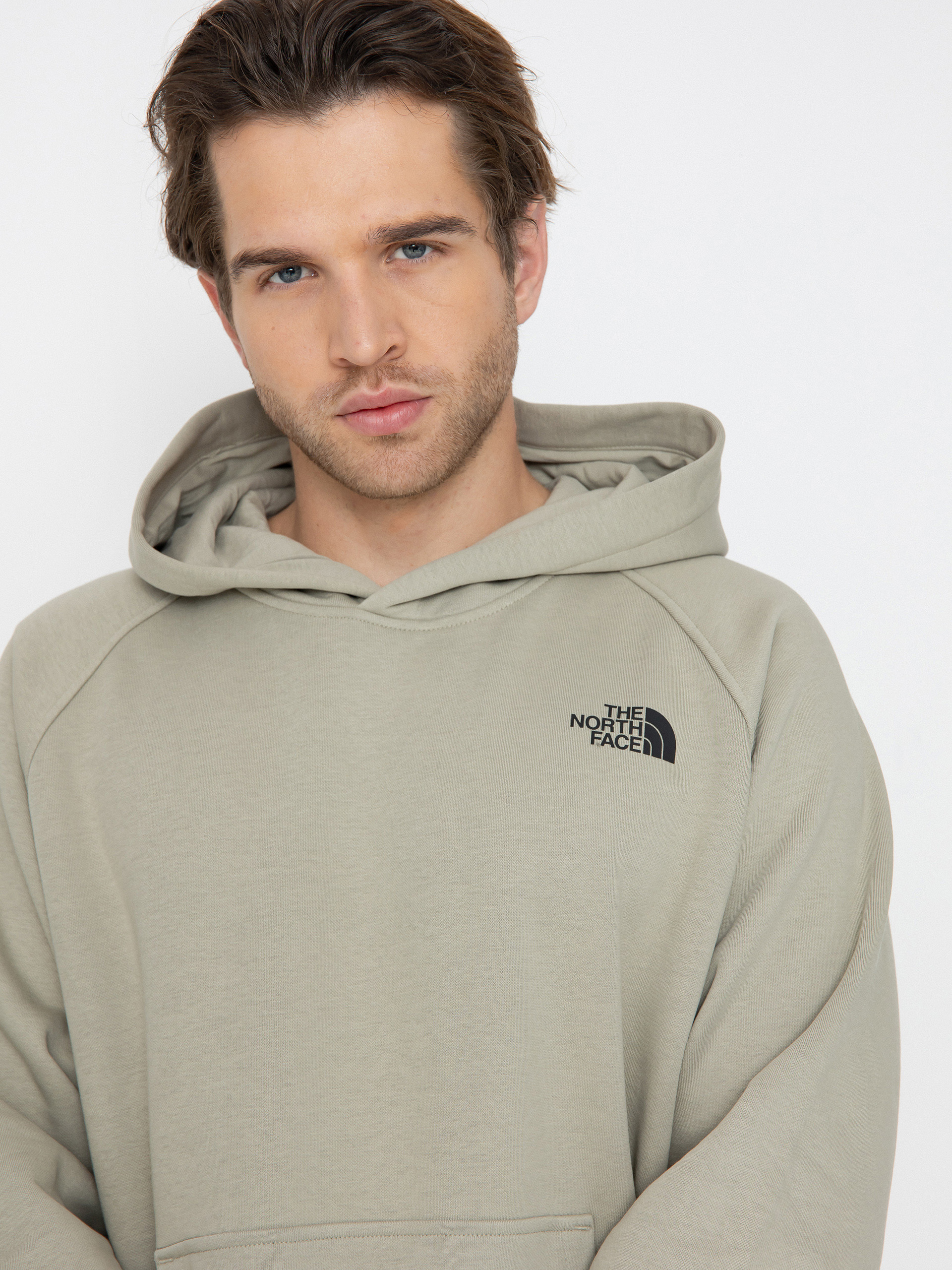 The North Face Raglan Redbox Graphic Infill HD Hoodie (clay grey/tnf black 3d)