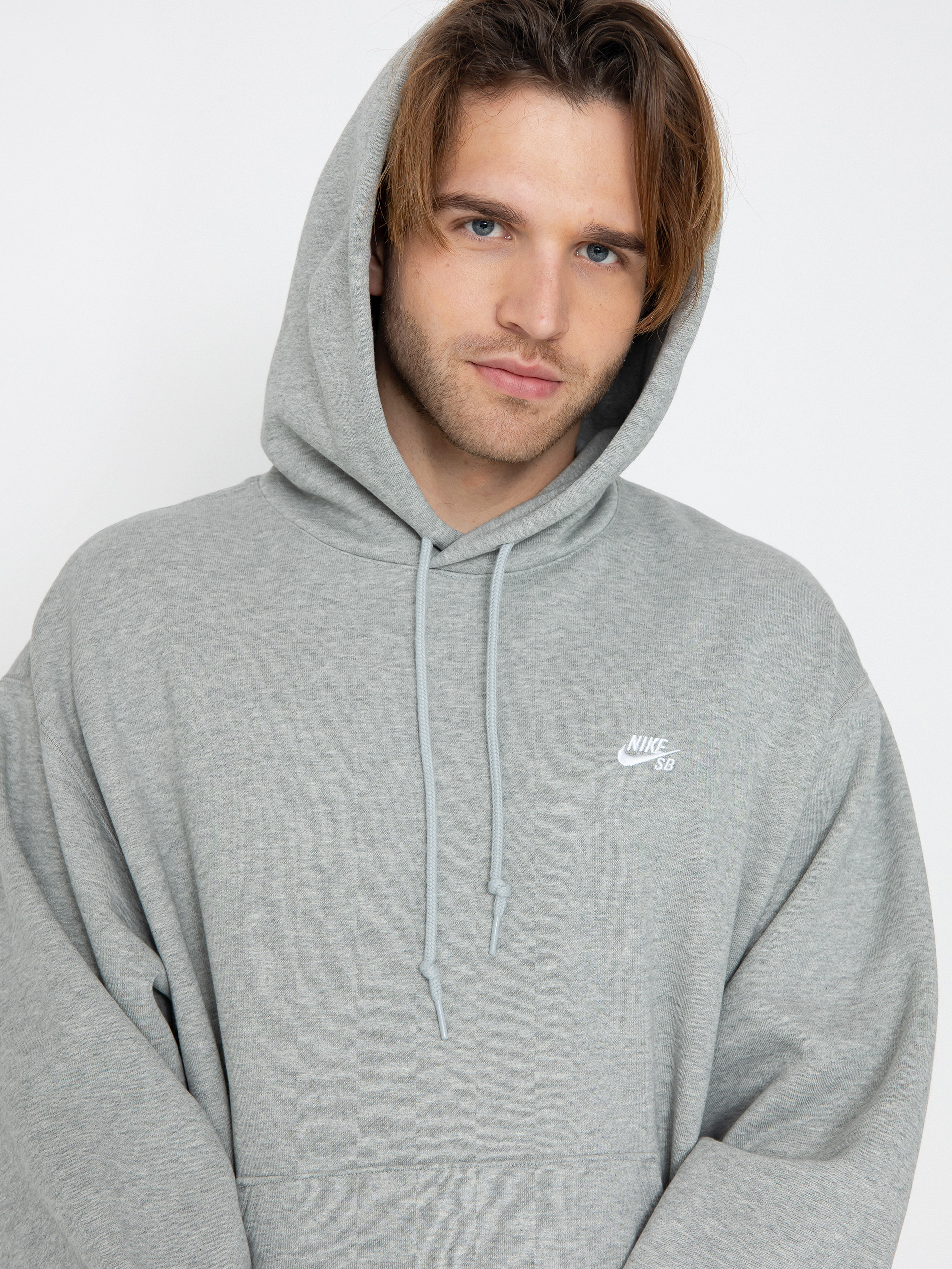 Nike SB Essential Logo HD Hoodie (dk grey heather/white)